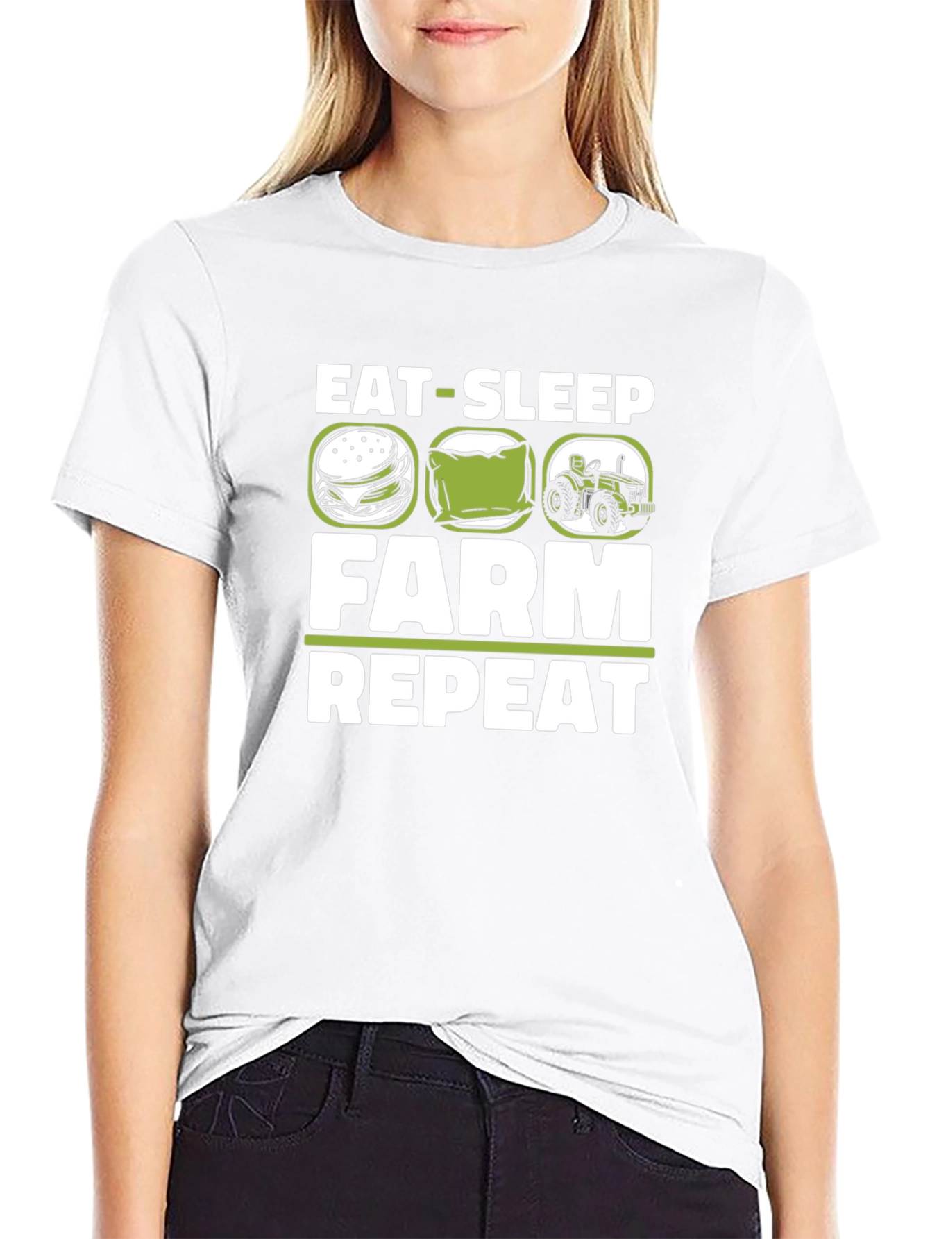 Eat Sleep Farm Repeat Graphic T-Shirt