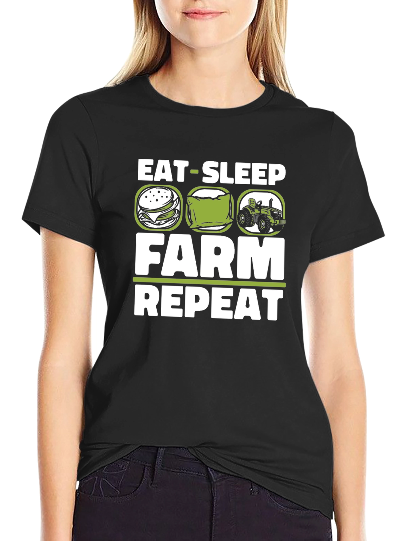 Eat Sleep Farm Repeat Graphic T-Shirt