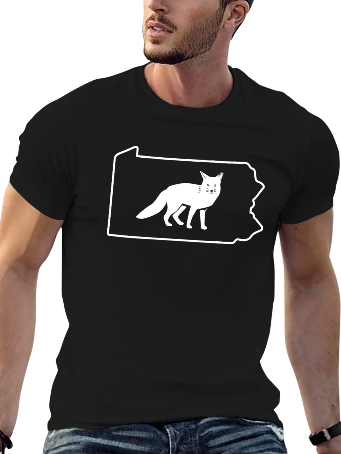 Pennsylvania Fox Graphic T-Shirt - Black