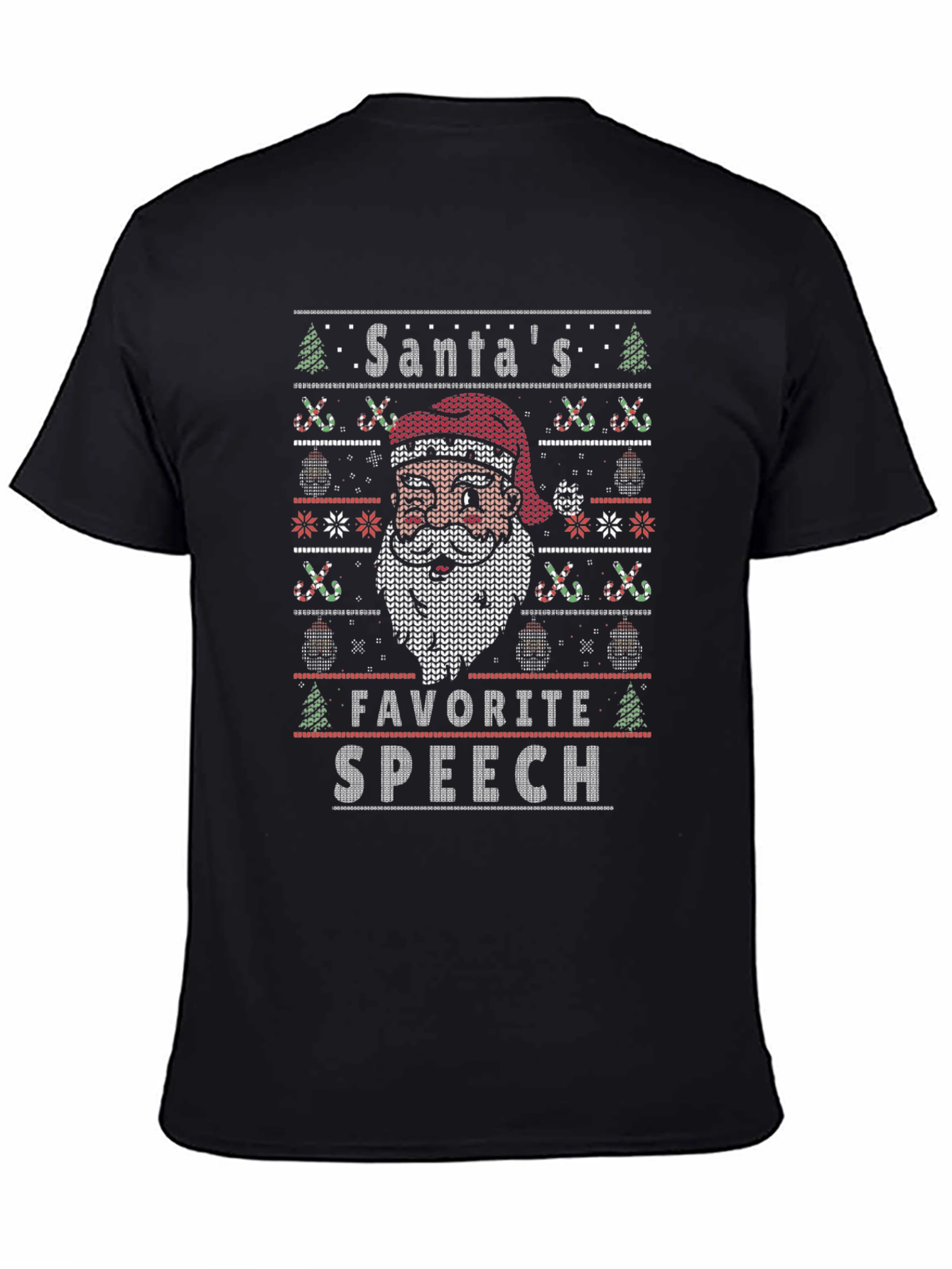 Santas Favorite Speech Black T-Shirt
