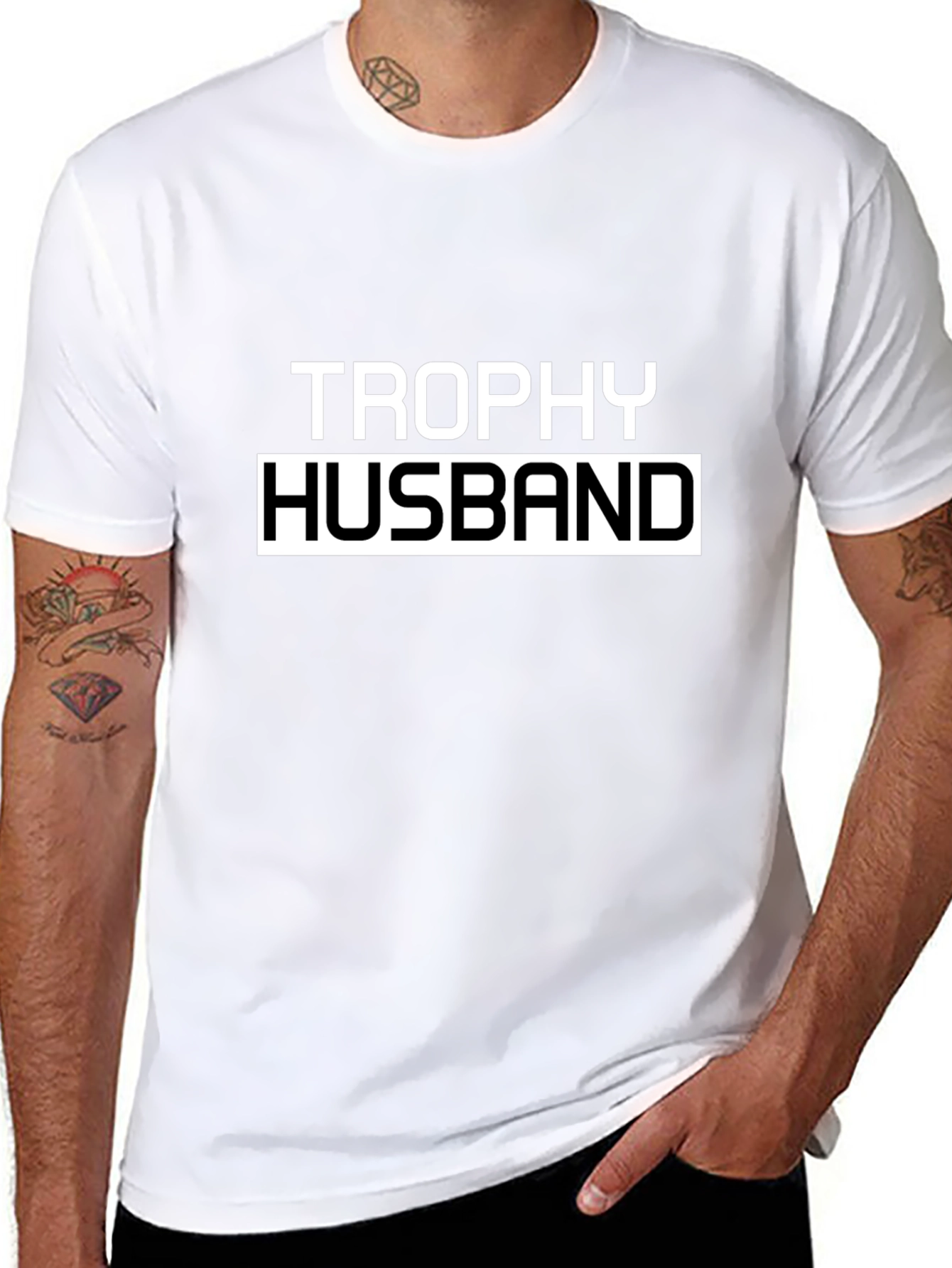 Trophy Husband Graphic Tee - Black Cotton T-Shirt