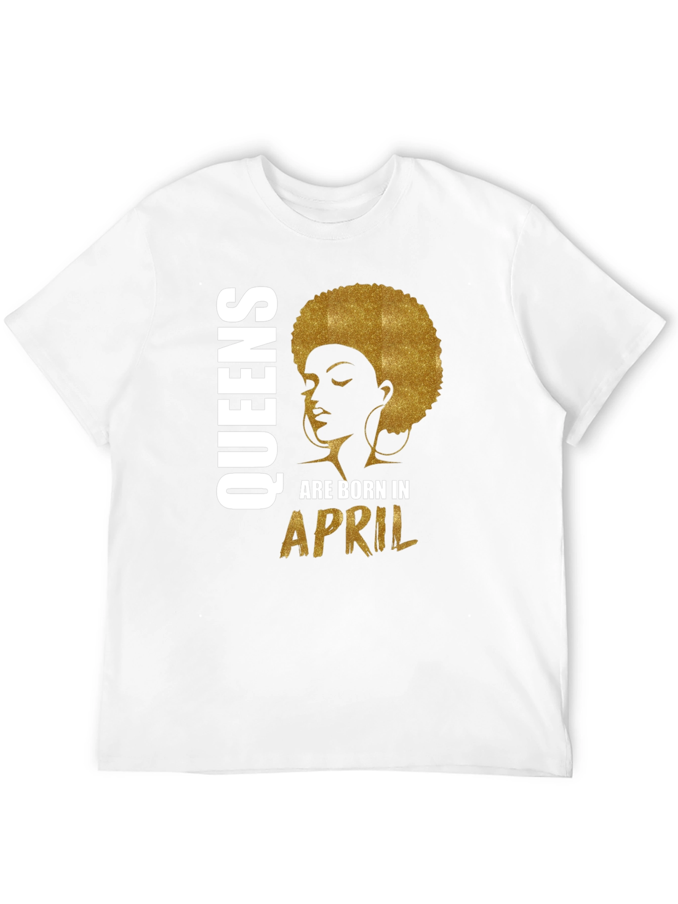 Queens Born in April Black T-Shirt