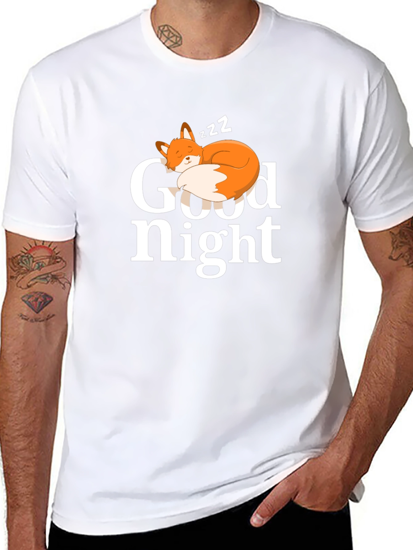 Good Night Fox T-Shirt - Cute Sleepy Fox Design