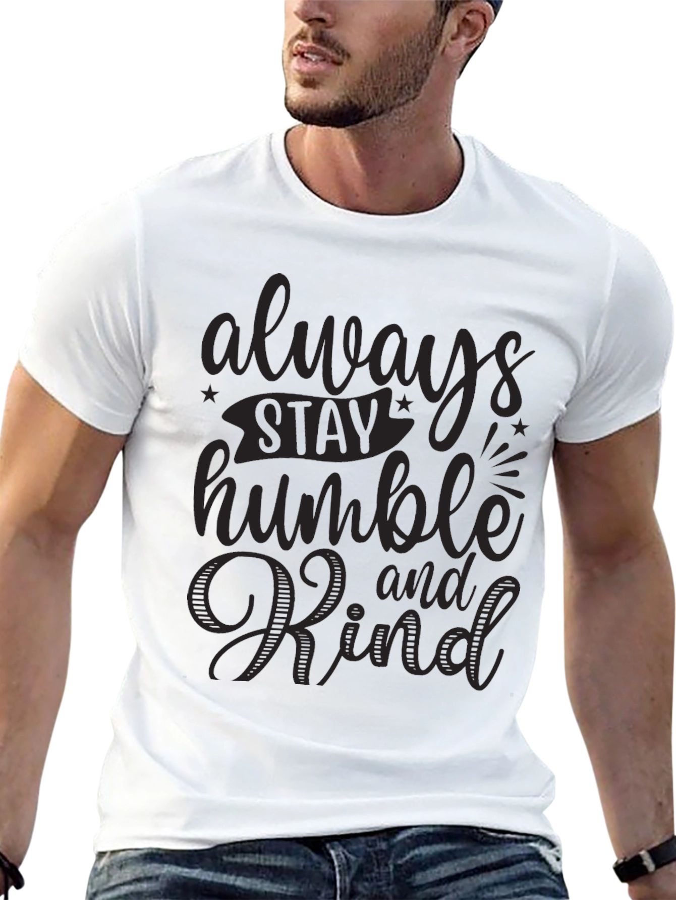 Always Stay Humble and Kind Black Graphic Tee