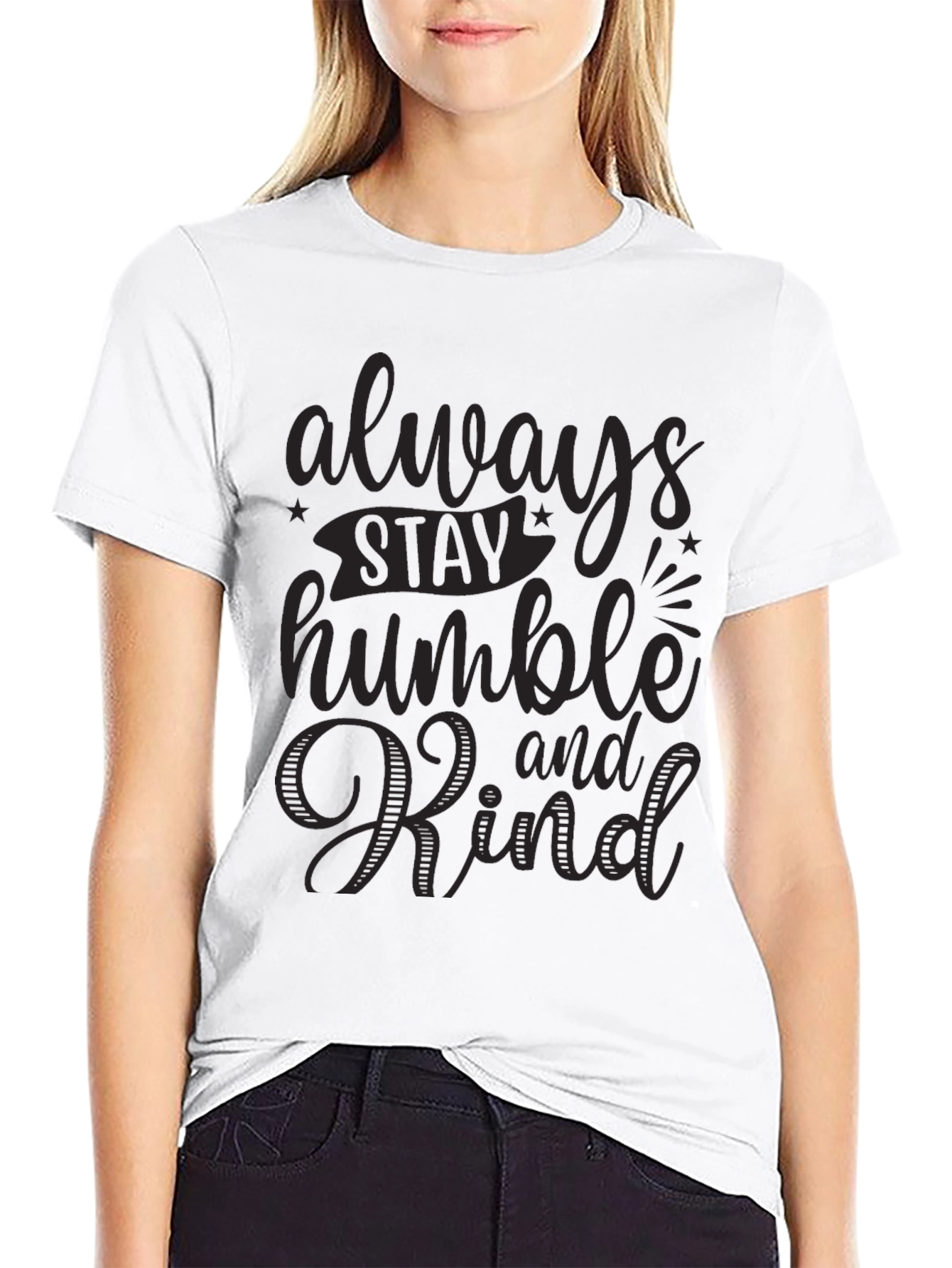 Always Stay Humble and Kind Black Graphic Tee