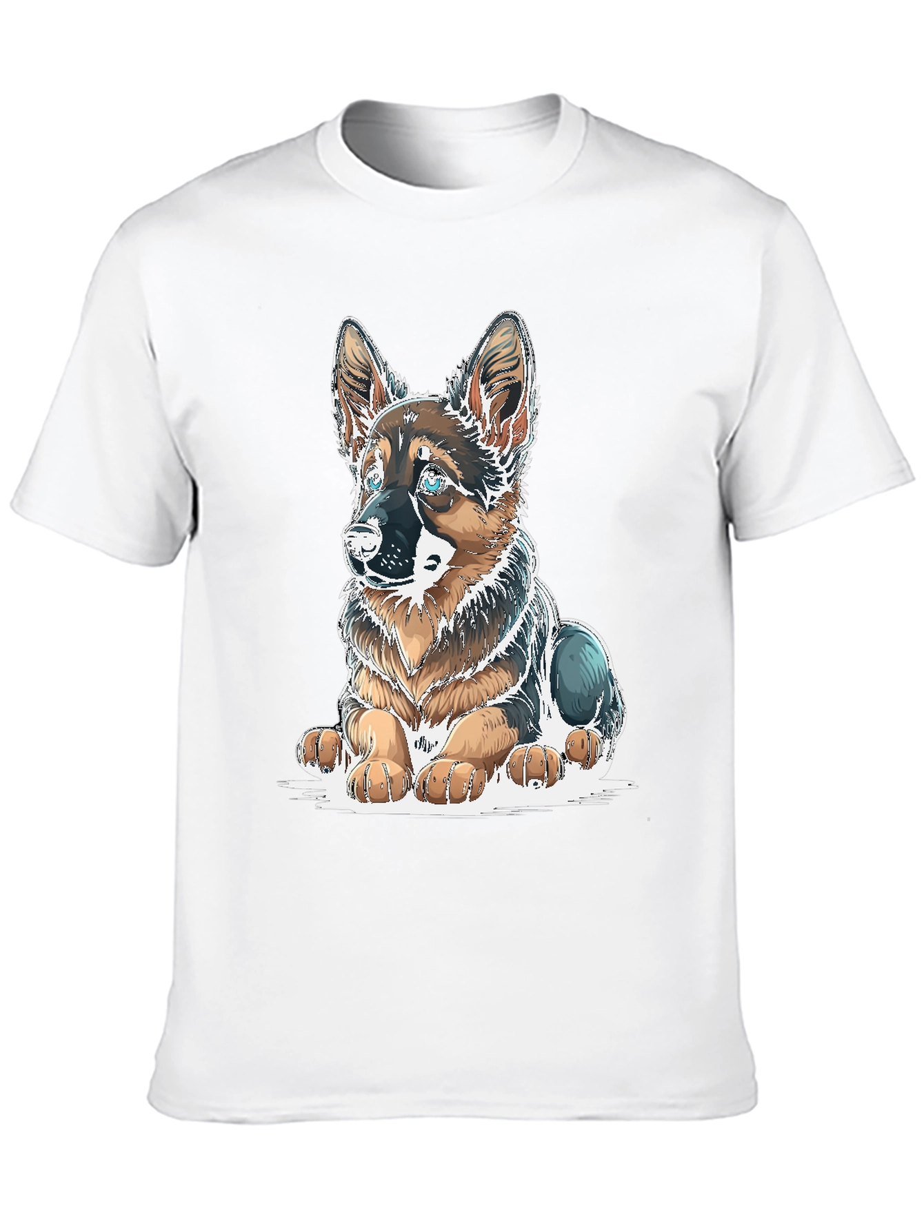German Shepherd Puppy Graphic Tee - Black