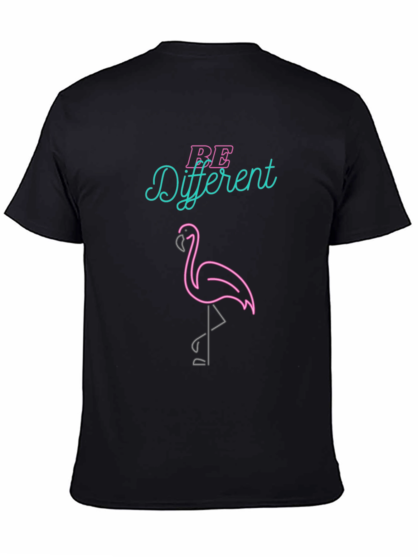 Be Different Flamingo Graphic Tee - Black
