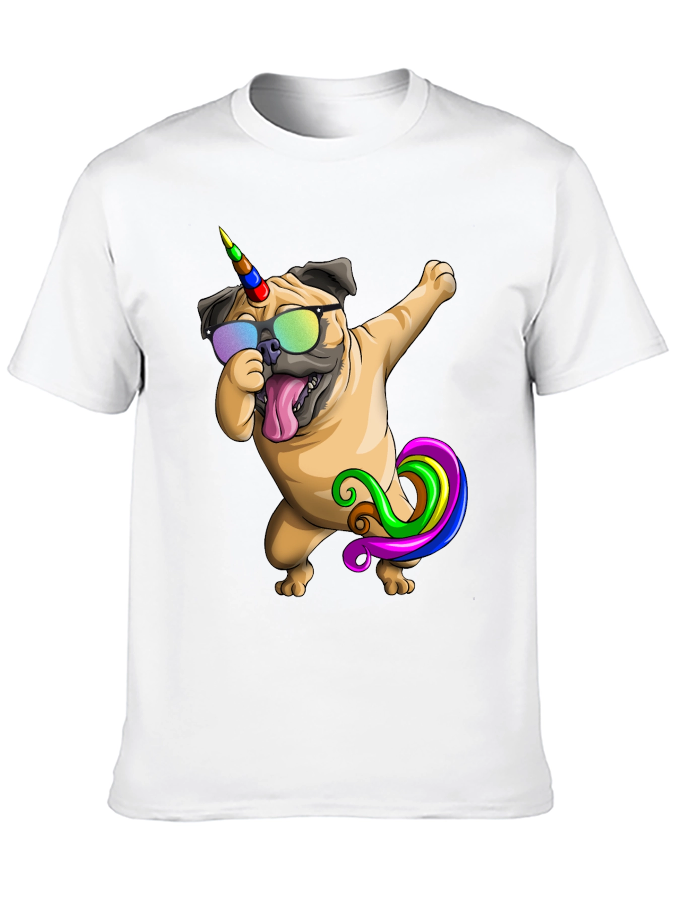 Dabbing Unicorn Pug T-Shirt
