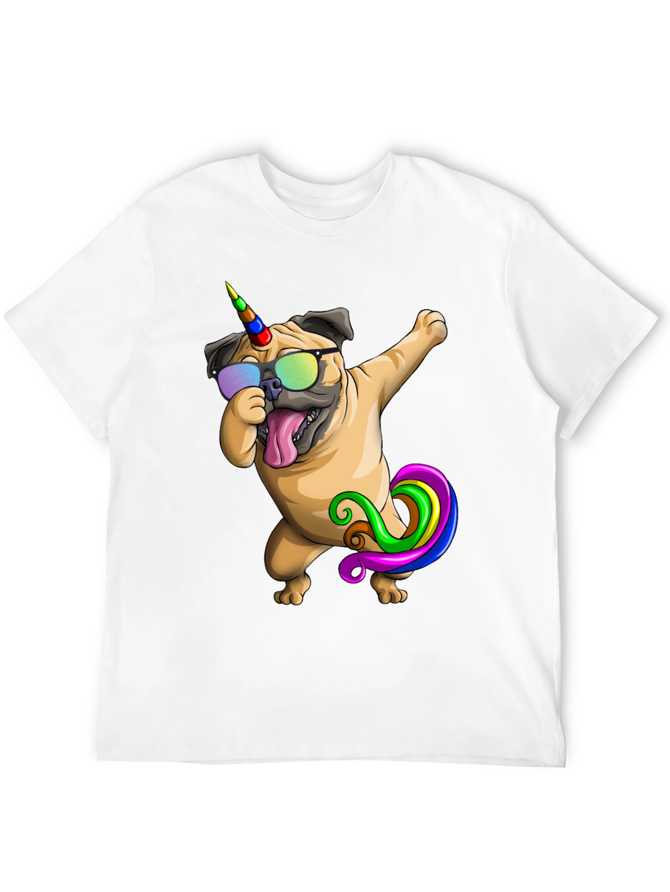 Dabbing Unicorn Pug T-Shirt