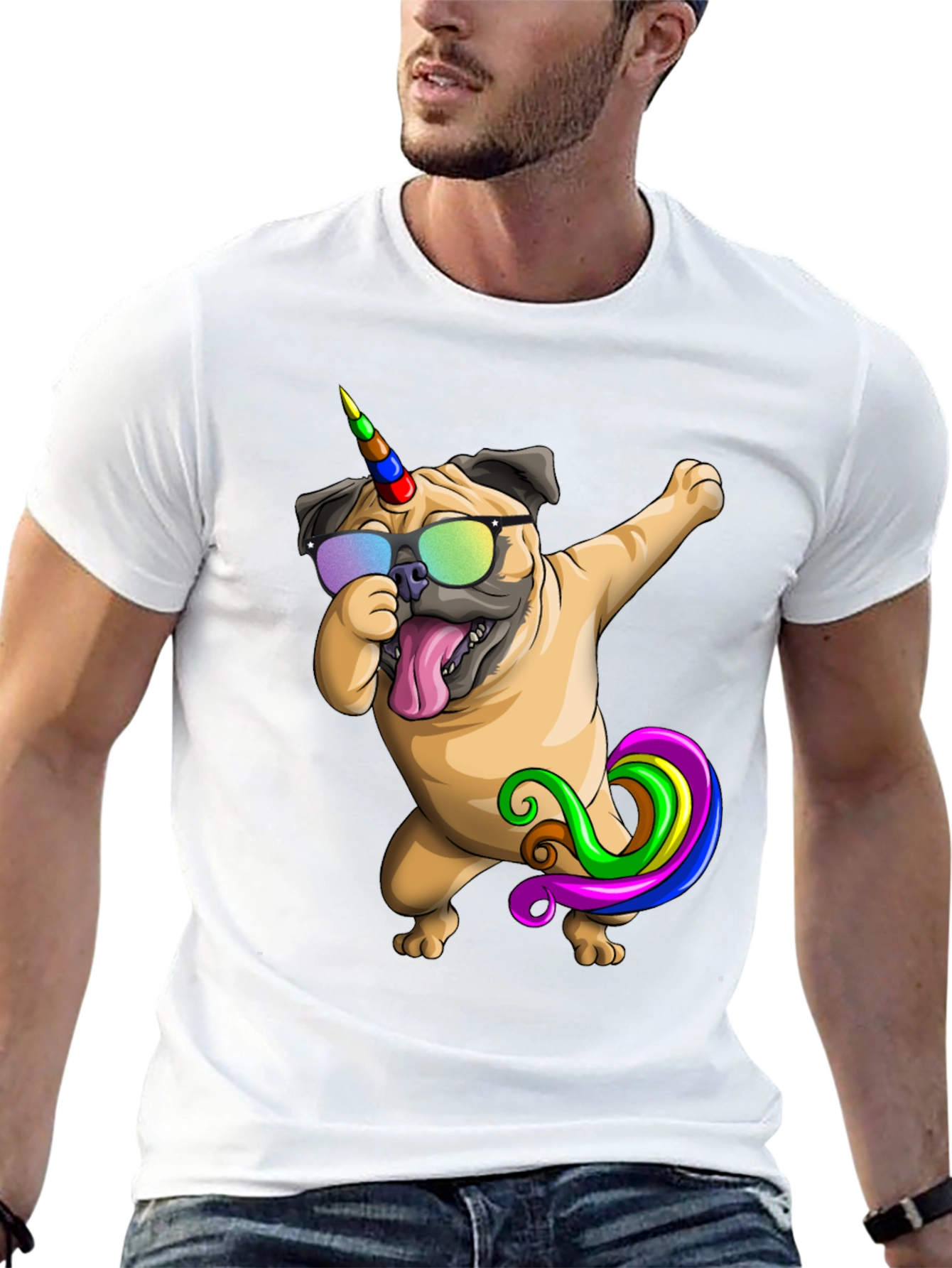 Dabbing Unicorn Pug T-Shirt