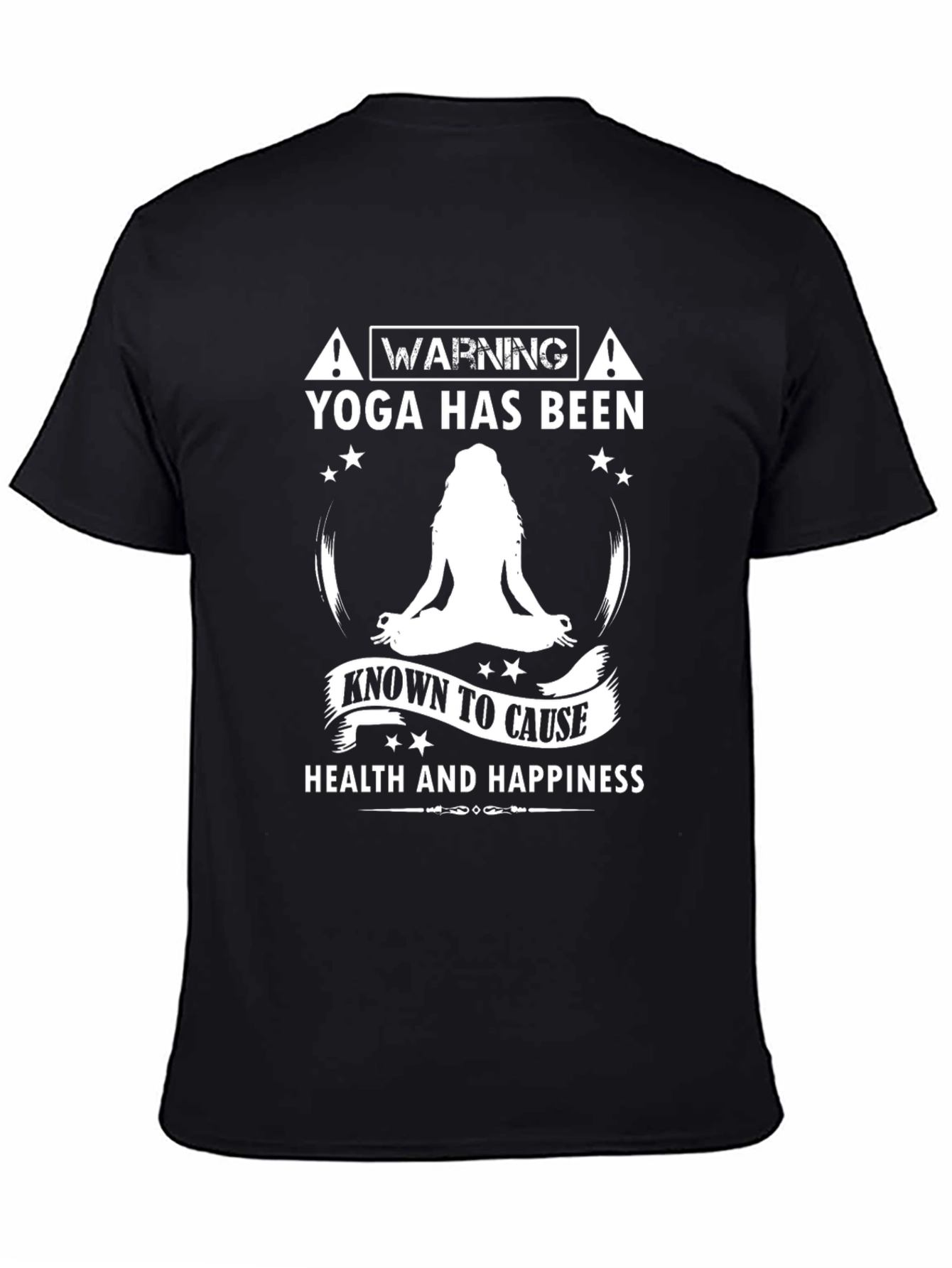 Yoga Health and Happiness Black T-Shirt