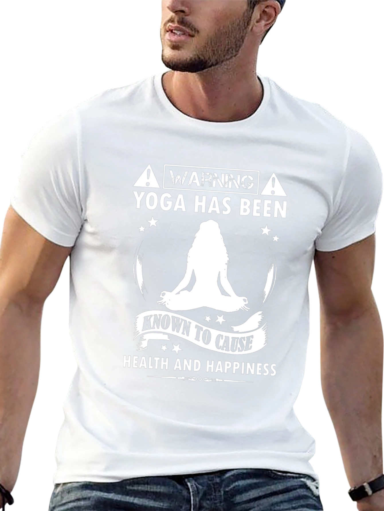 Yoga Health and Happiness Black T-Shirt