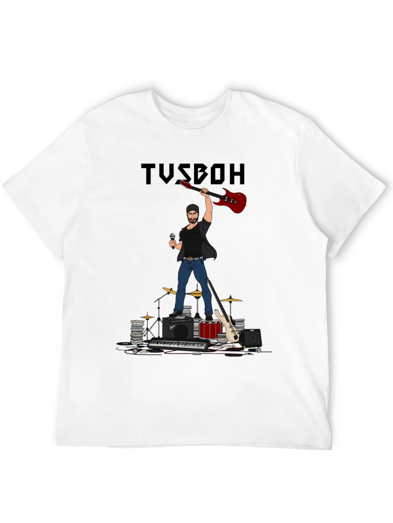 Musician Cartoon Graphic T-Shirt