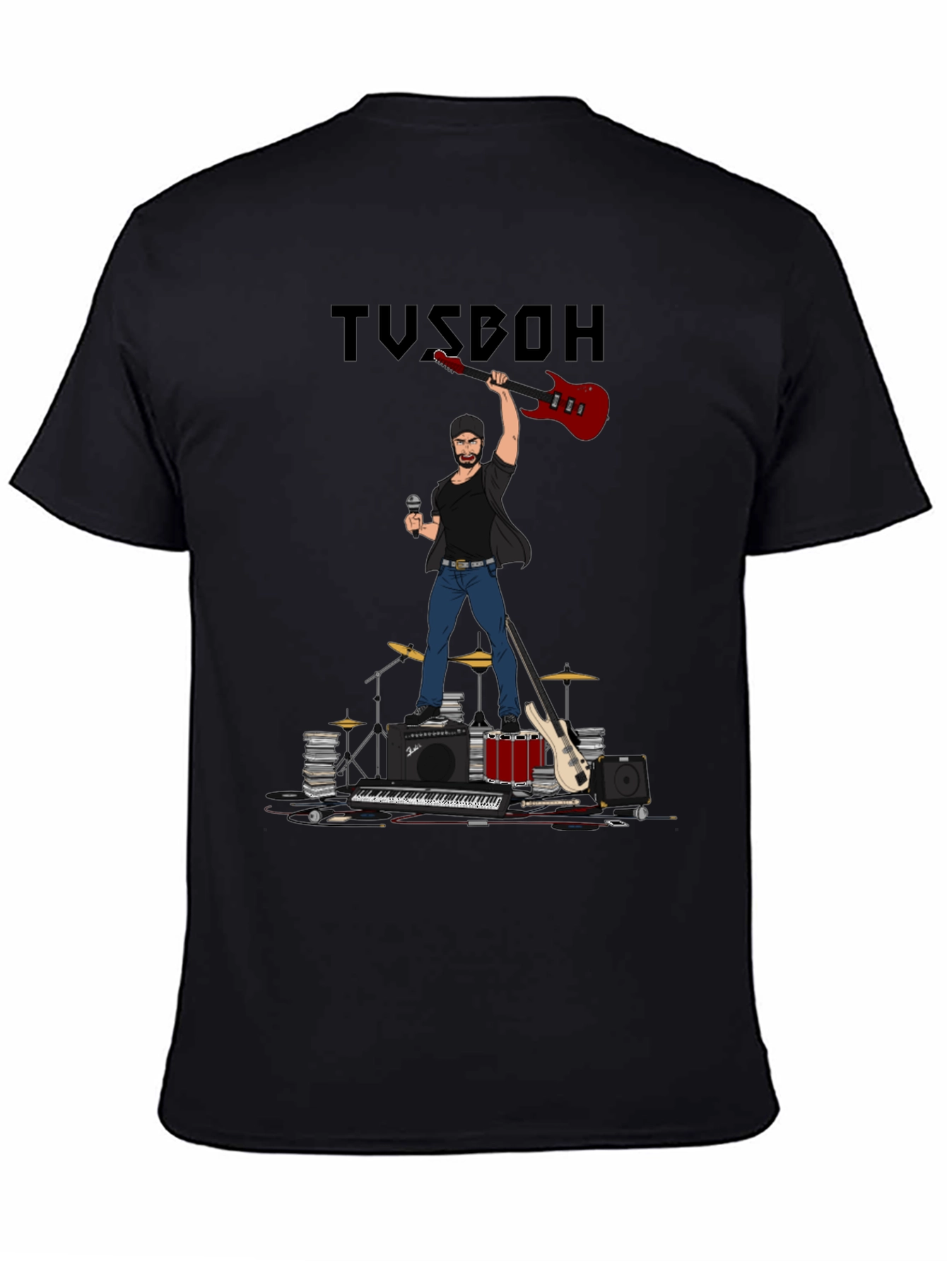 Musician Cartoon Graphic T-Shirt