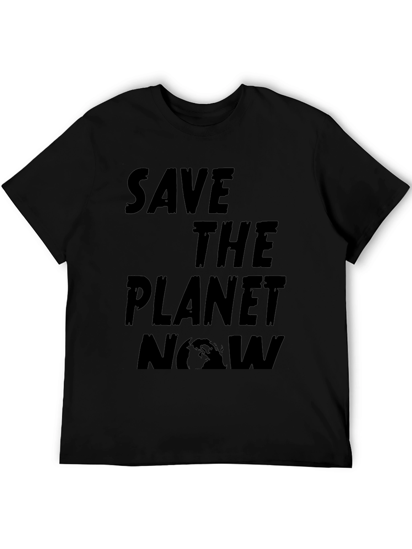 Save the Planet Now Black Graphic Tee