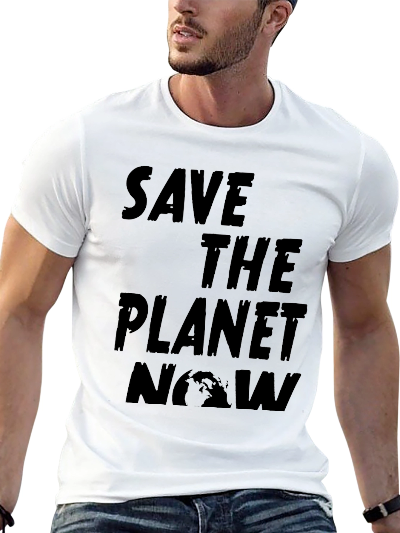 Save the Planet Now Black Graphic Tee