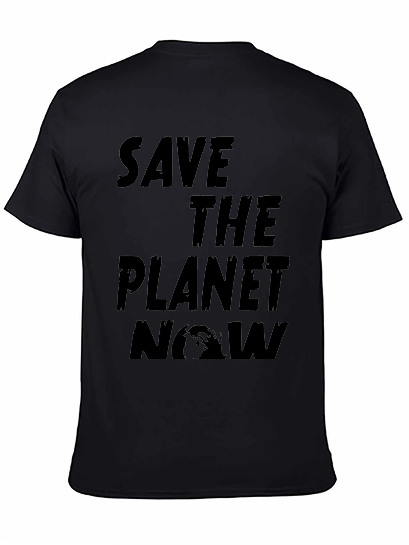 Save the Planet Now Black Graphic Tee