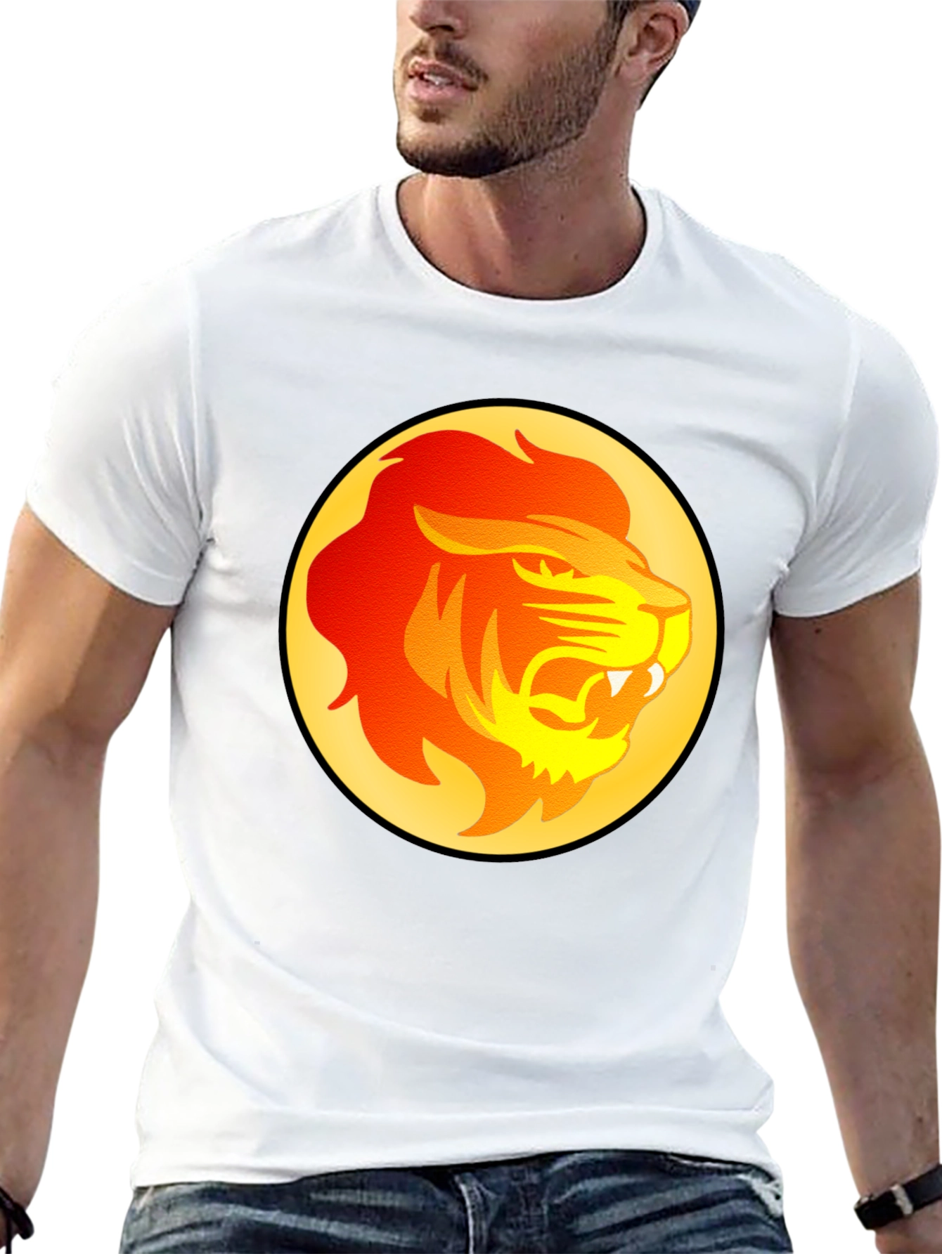Lion Graphic Tee - Bold Animal Print T-Shirt