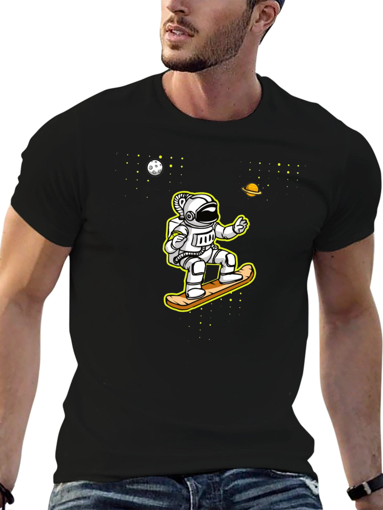 Astronaut Skateboarder Graphic T-Shirt