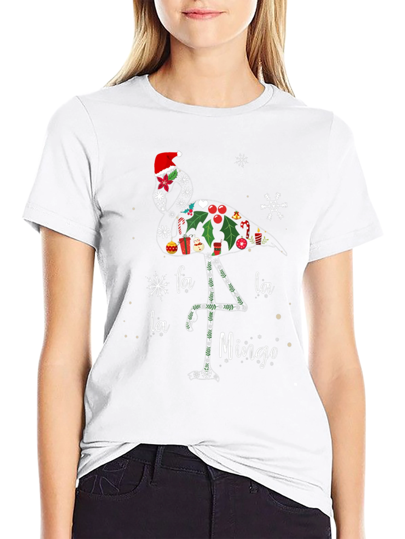 Festive Flamingo Christmas T-Shirt