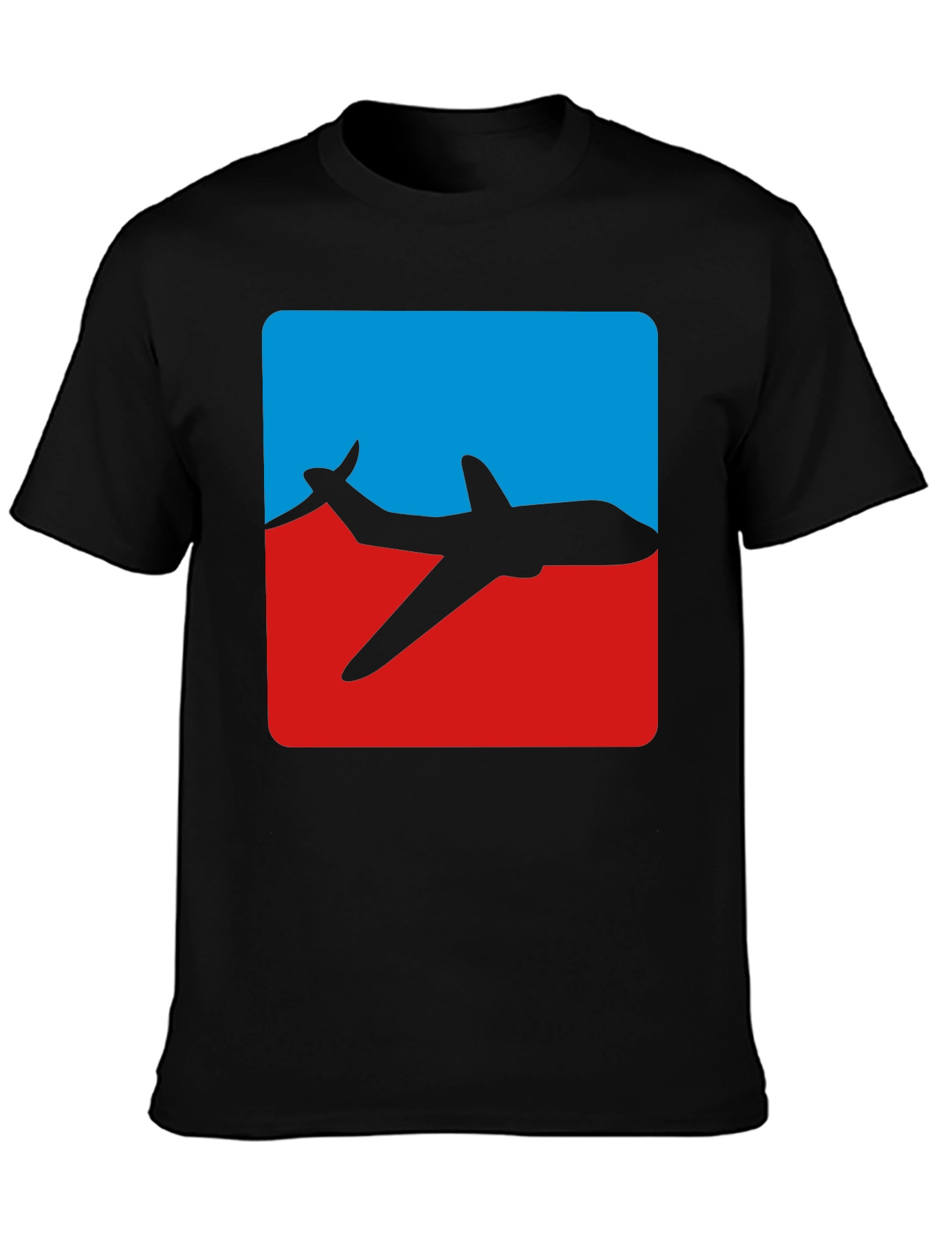 Airplane Graphic Tee - Blue & Red Jet Design