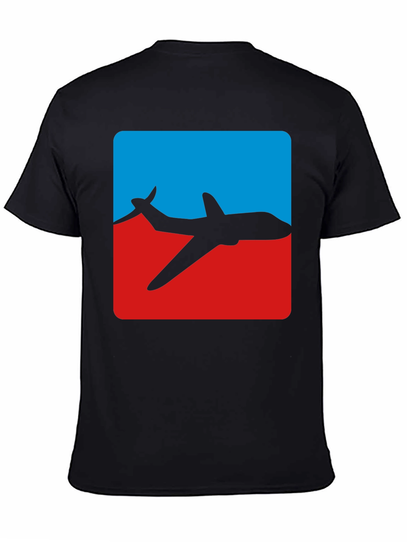 Airplane Graphic Tee - Blue & Red Jet Design