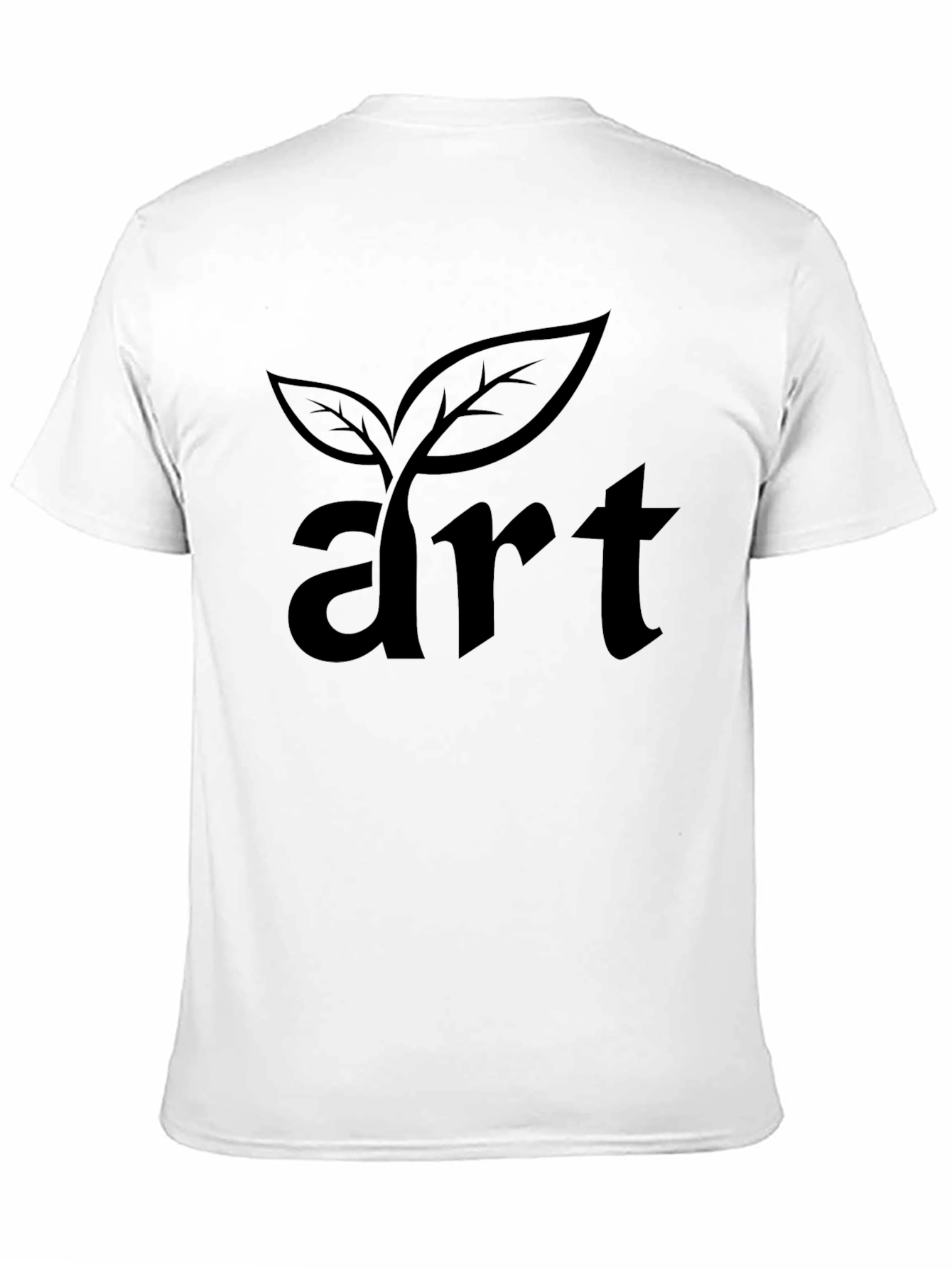 Art Plant Graphic Tee - Black Cotton Casual Shirt
