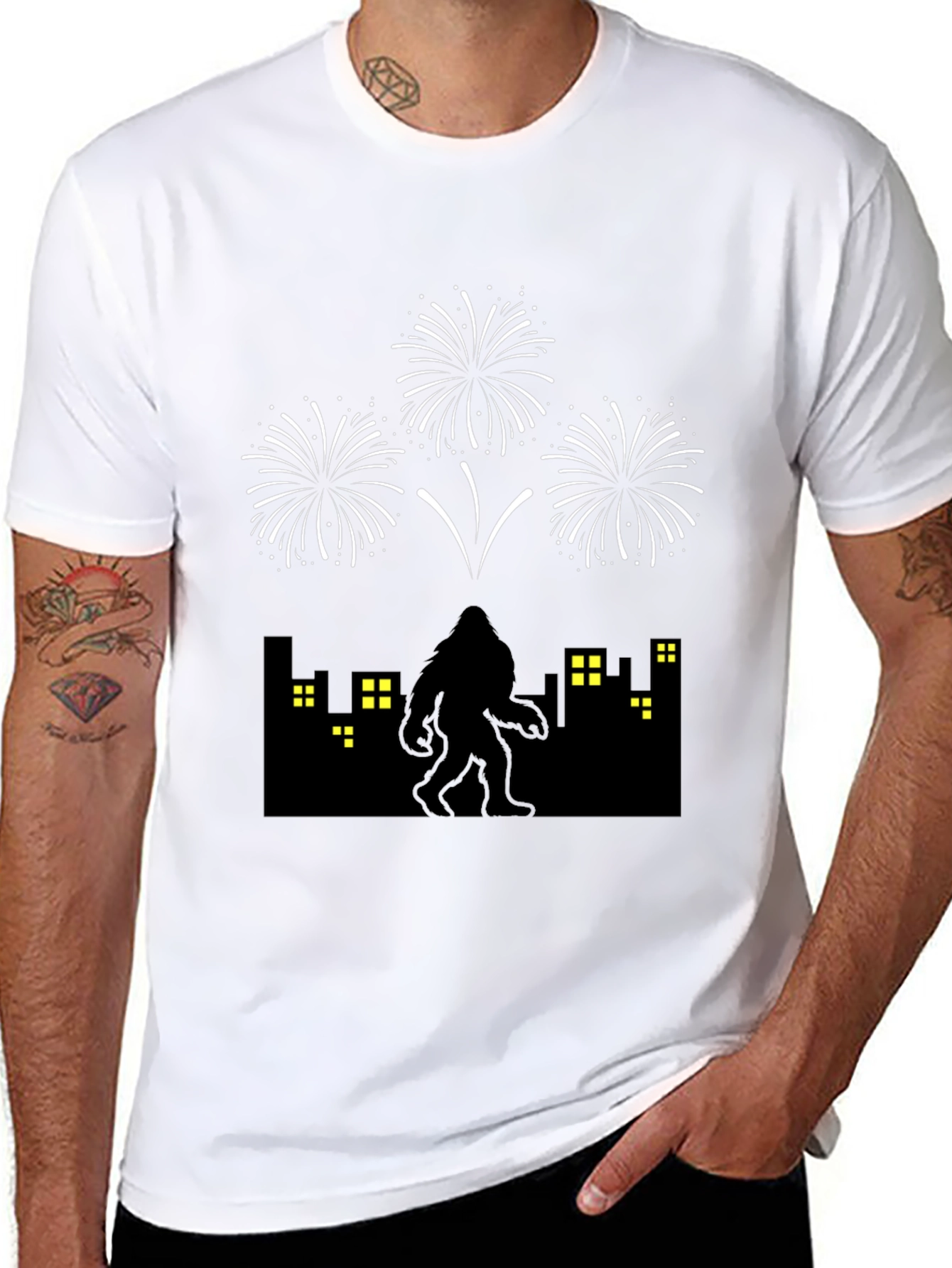 Sasquatch Fireworks Graphic Tee - Black