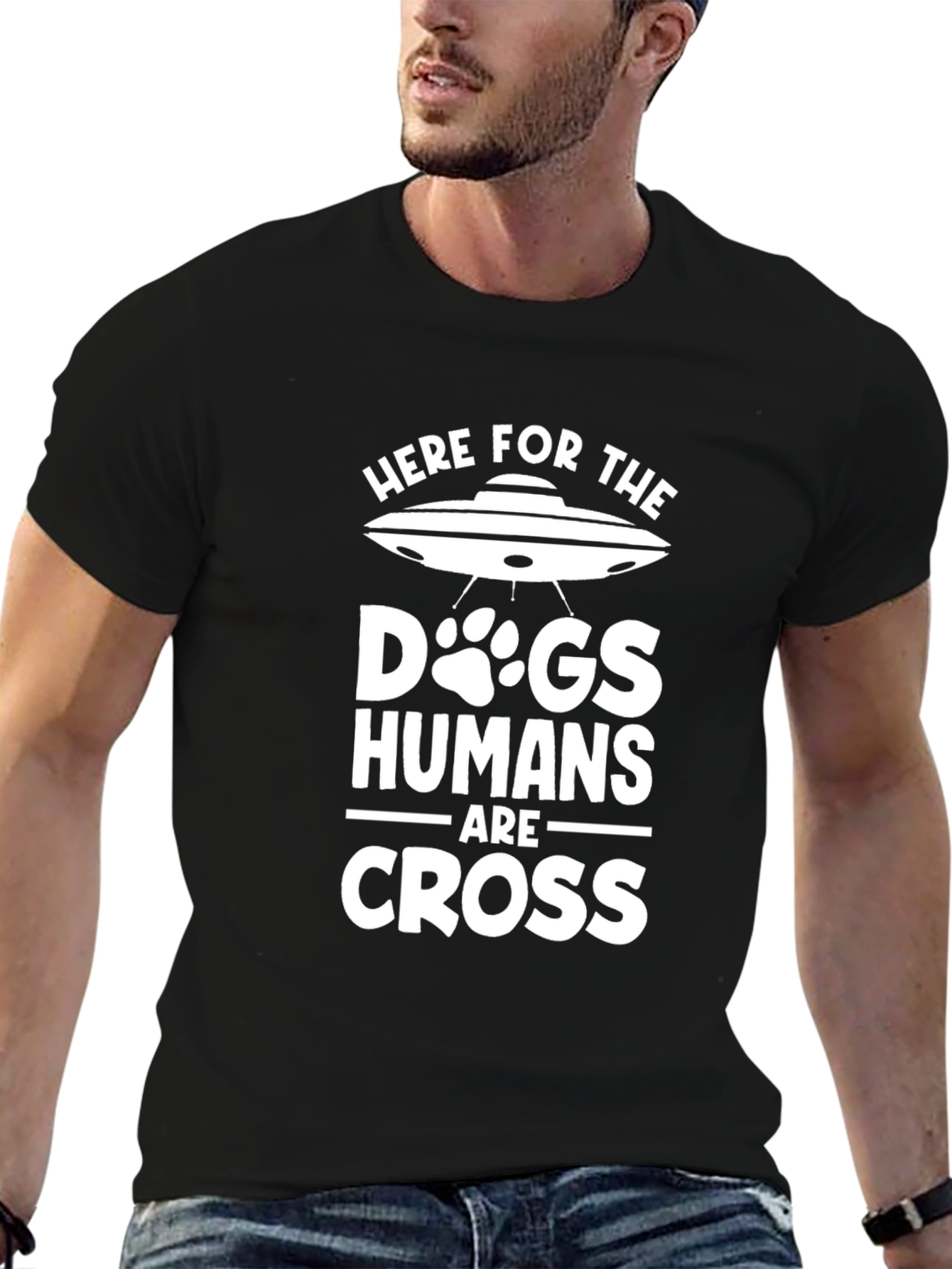 Here for the Dogs Alien Abduction T-Shirt