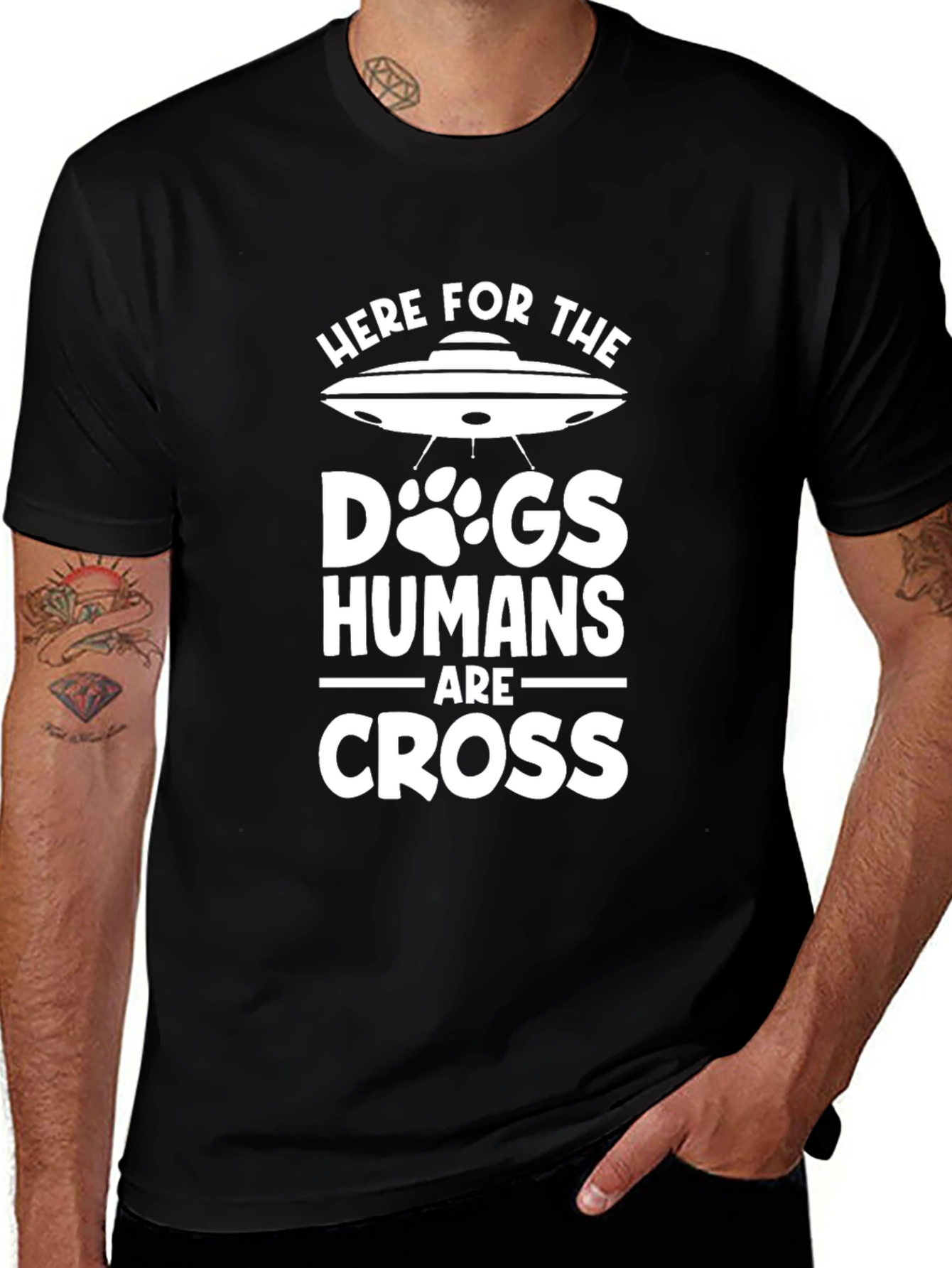 Here for the Dogs Alien Abduction T-Shirt
