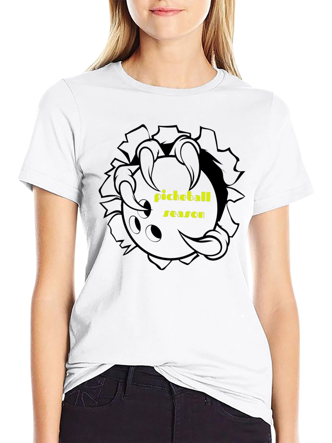 Pickleball Season Black Graphic T-Shirt