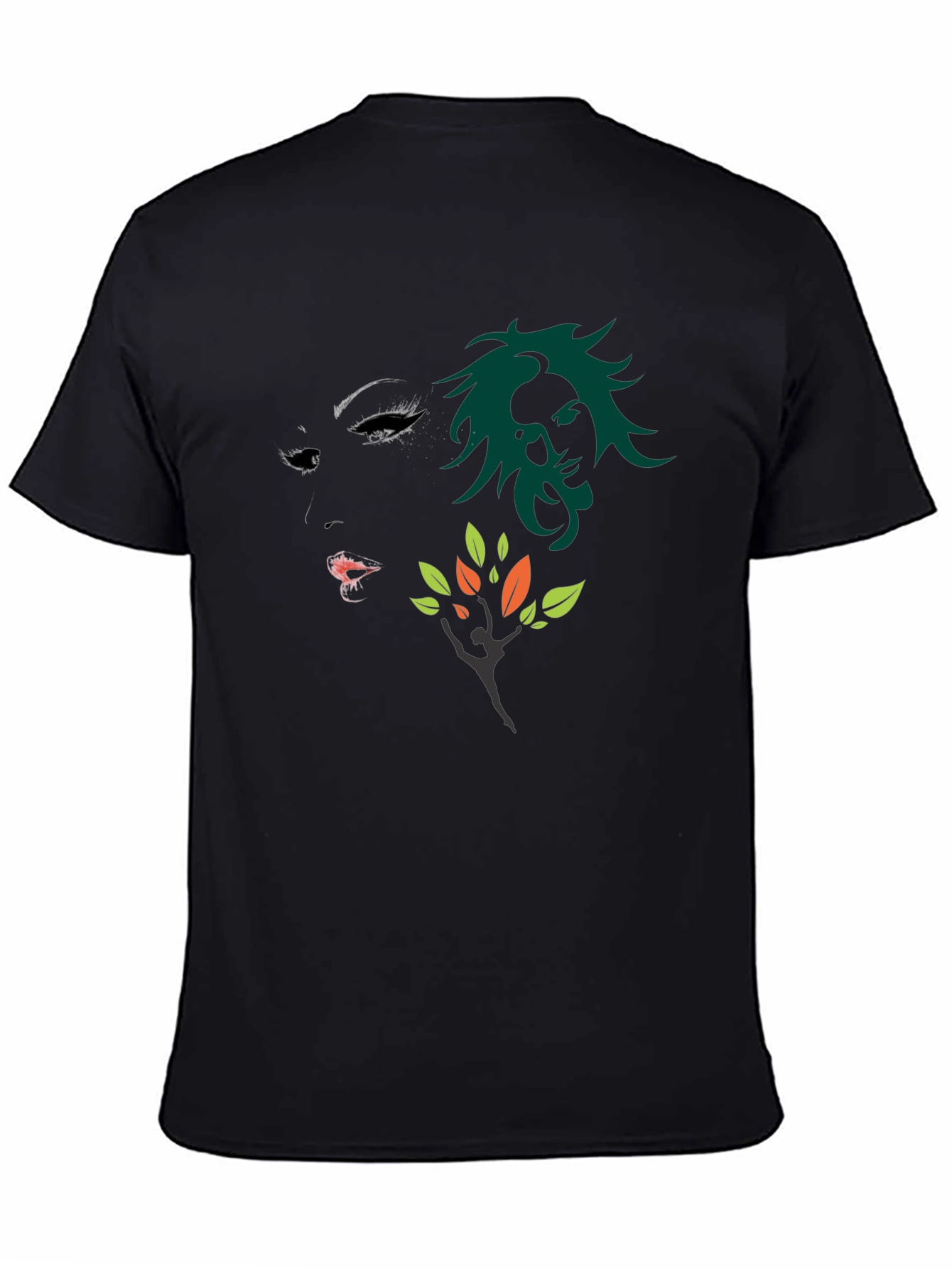Artistic Graphic Print Black T-Shirt