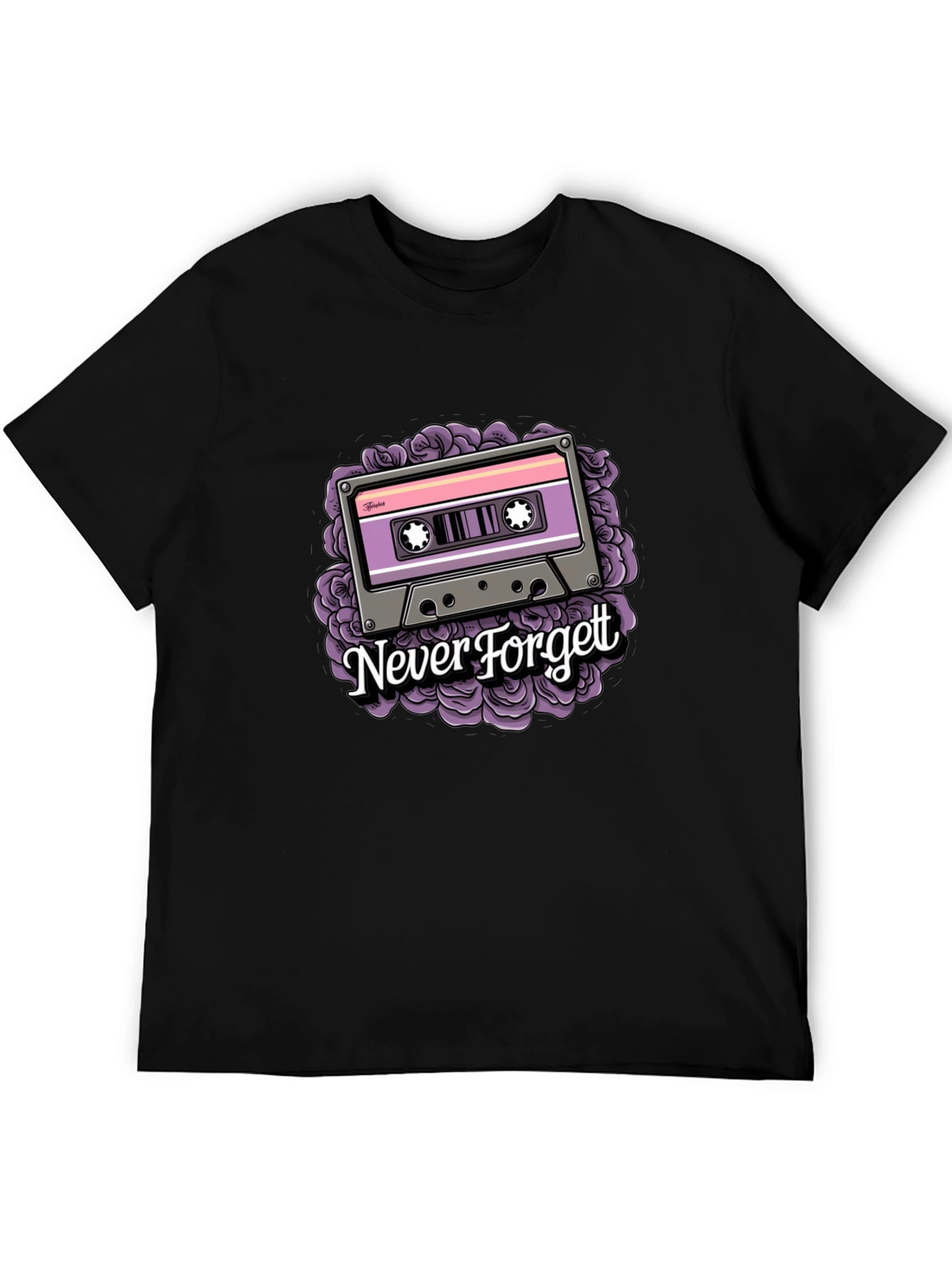 Retro Cassette Tape Graphic T-Shirt - Never Forget