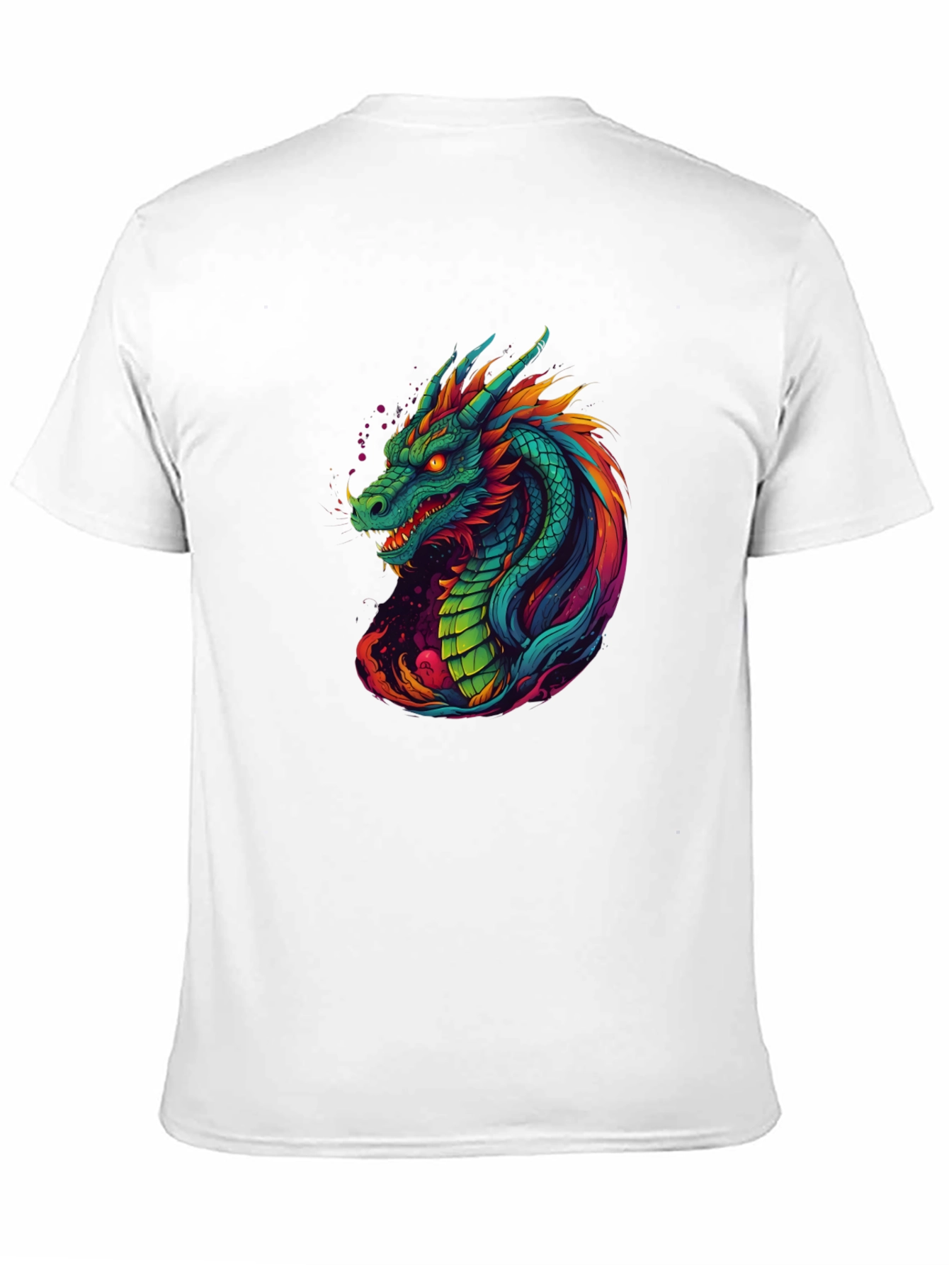 Vibrant Dragon Graphic Tee - Cool Mens T-Shirt