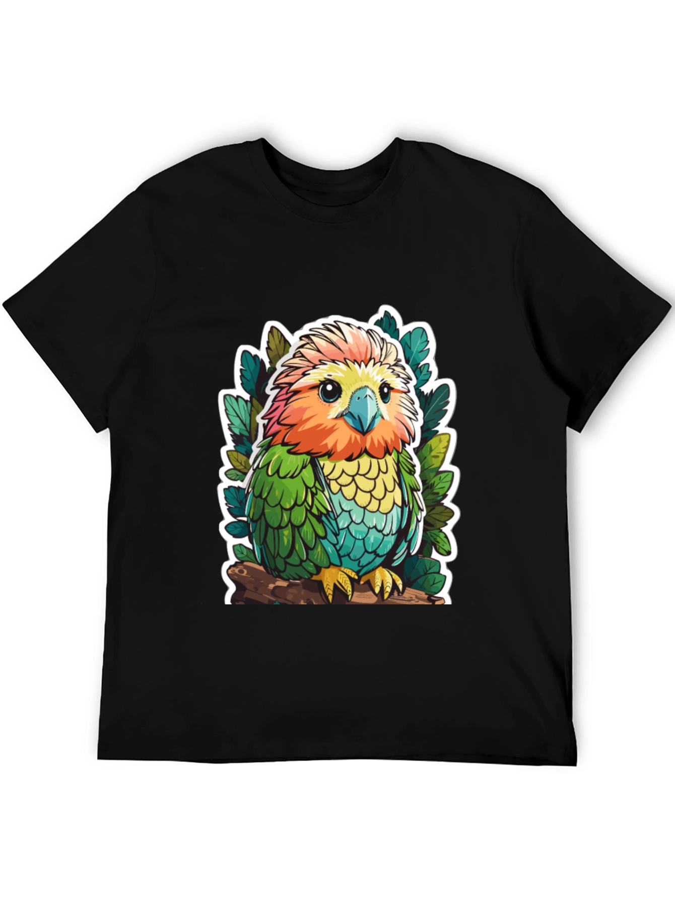 Cute Cartoon Parrot Graphic T-Shirt