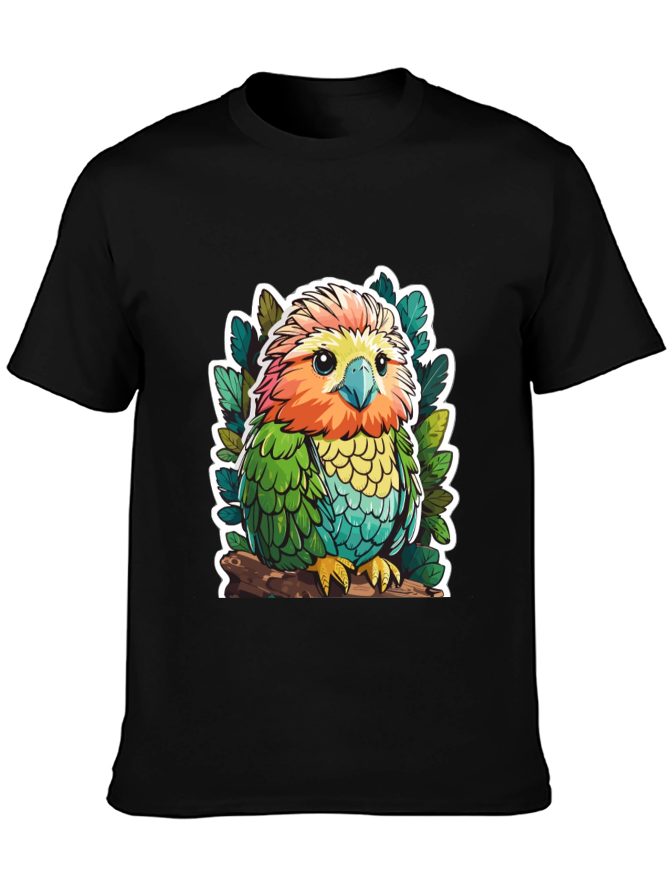 Cute Cartoon Parrot Graphic T-Shirt