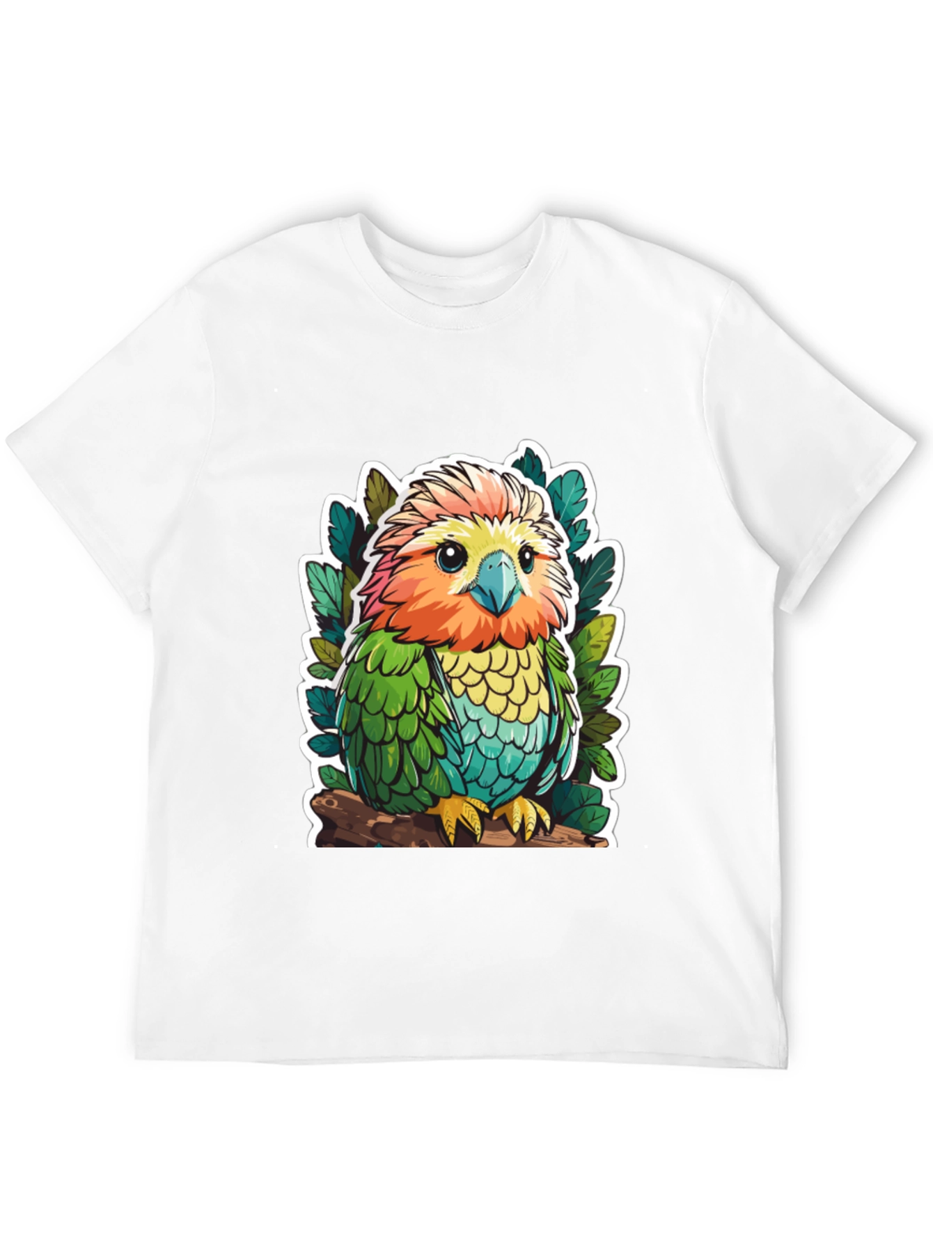 Cute Cartoon Parrot Graphic T-Shirt