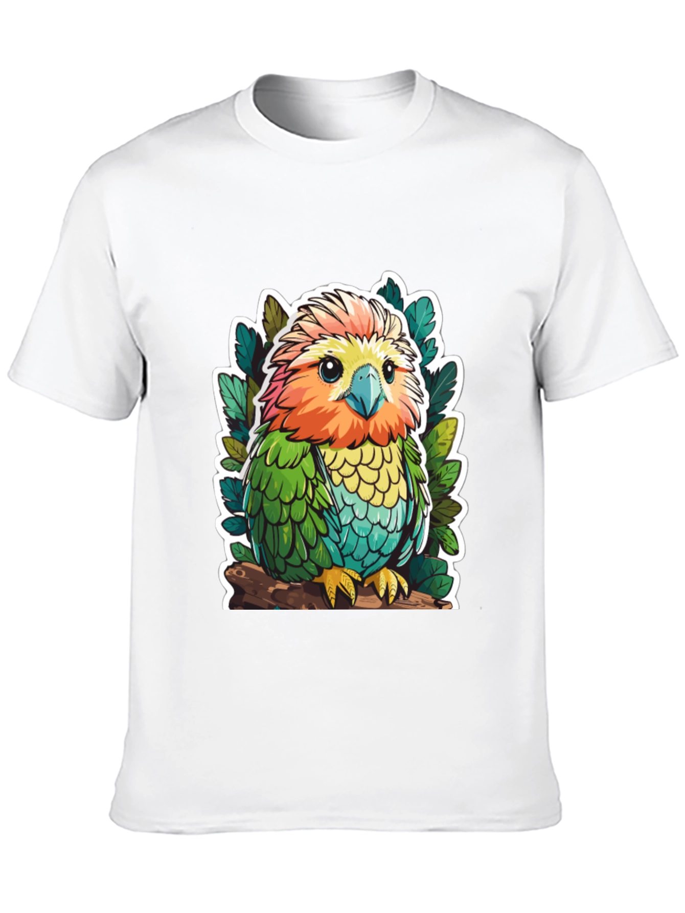 Cute Cartoon Parrot Graphic T-Shirt