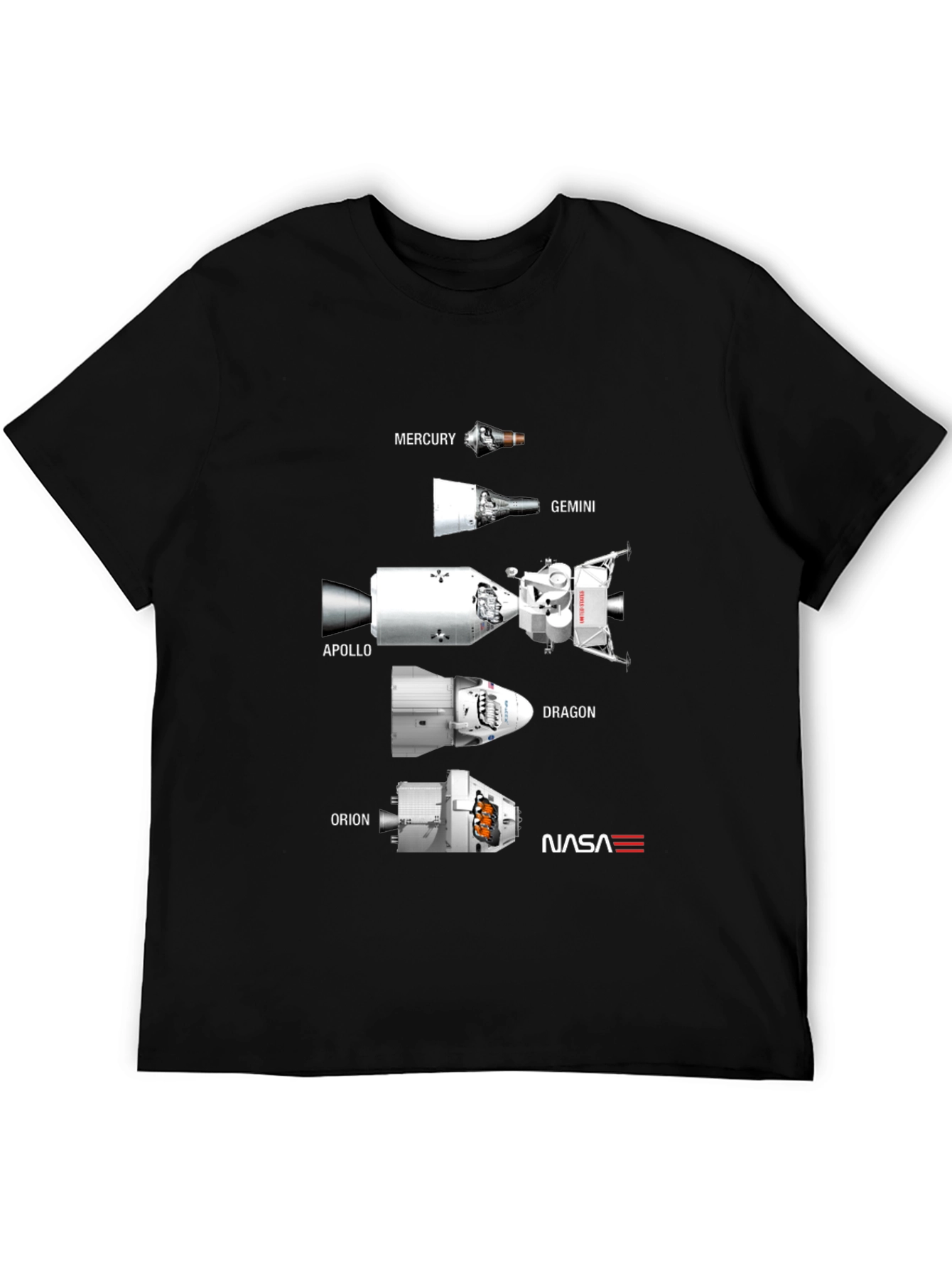 Spacecraft Evolution NASA T-Shirt
