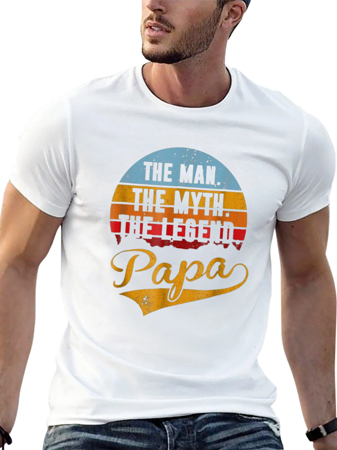 The Man The Myth The Legend Papa Black T-Shirt