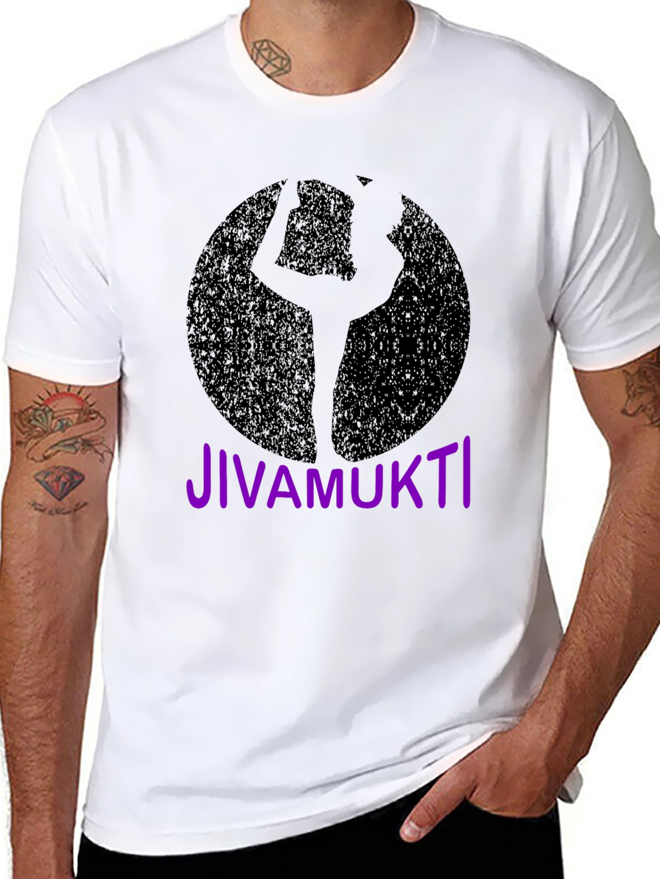 Jivamukti Yoga Pose Black T-Shirt