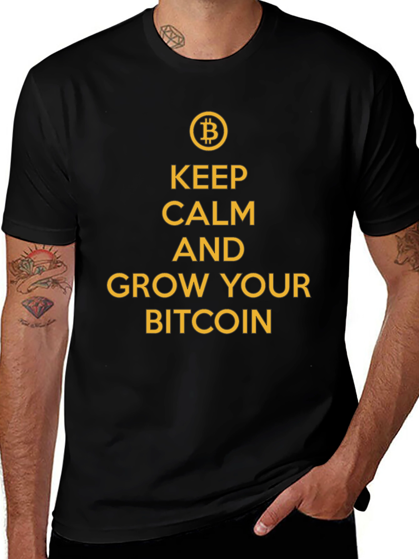 Keep Calm & Grow Your Bitcoin Graphic T-Shirt