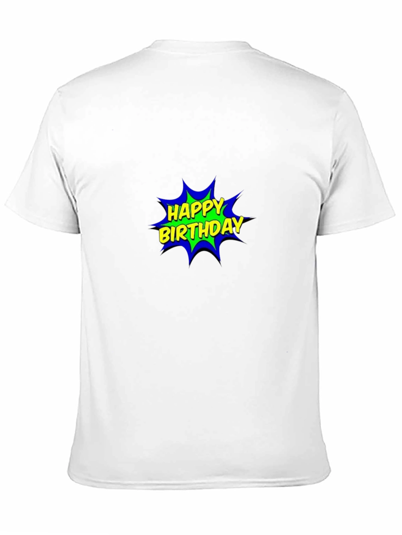 Happy Birthday Comic Graphic Black T-Shirt