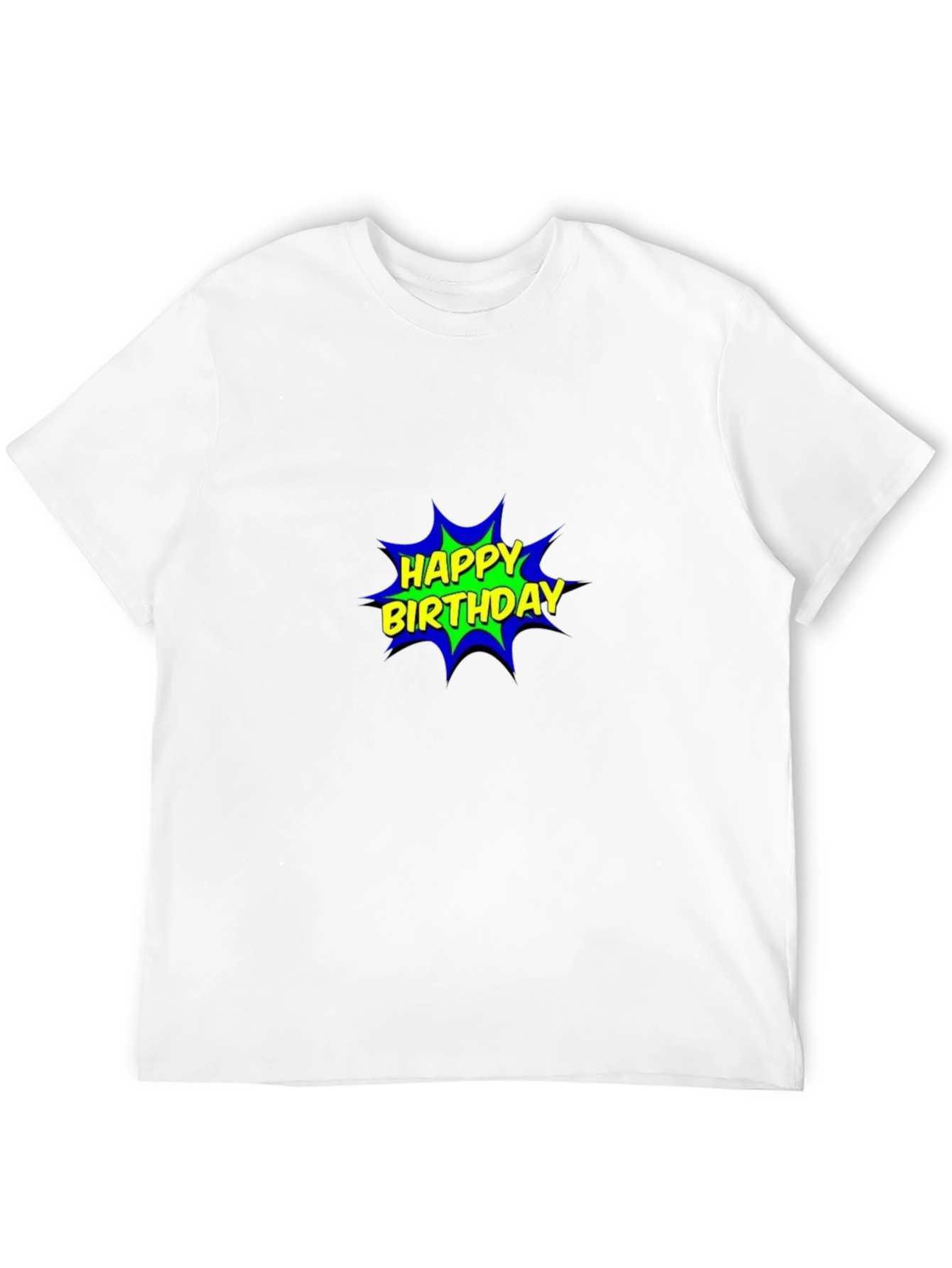 Happy Birthday Comic Graphic Black T-Shirt