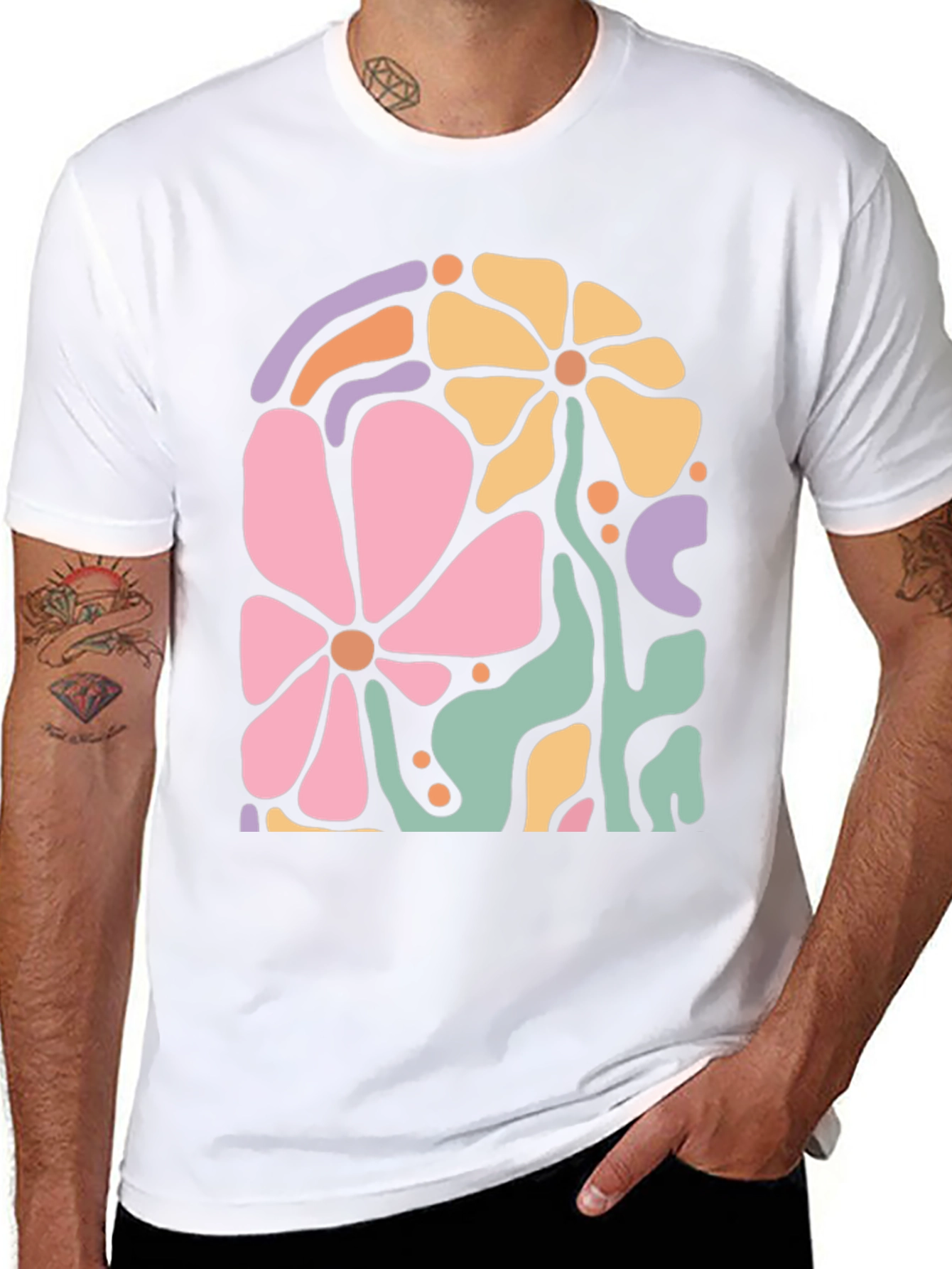 Retro Floral Graphic Tee - Stylish Comfort