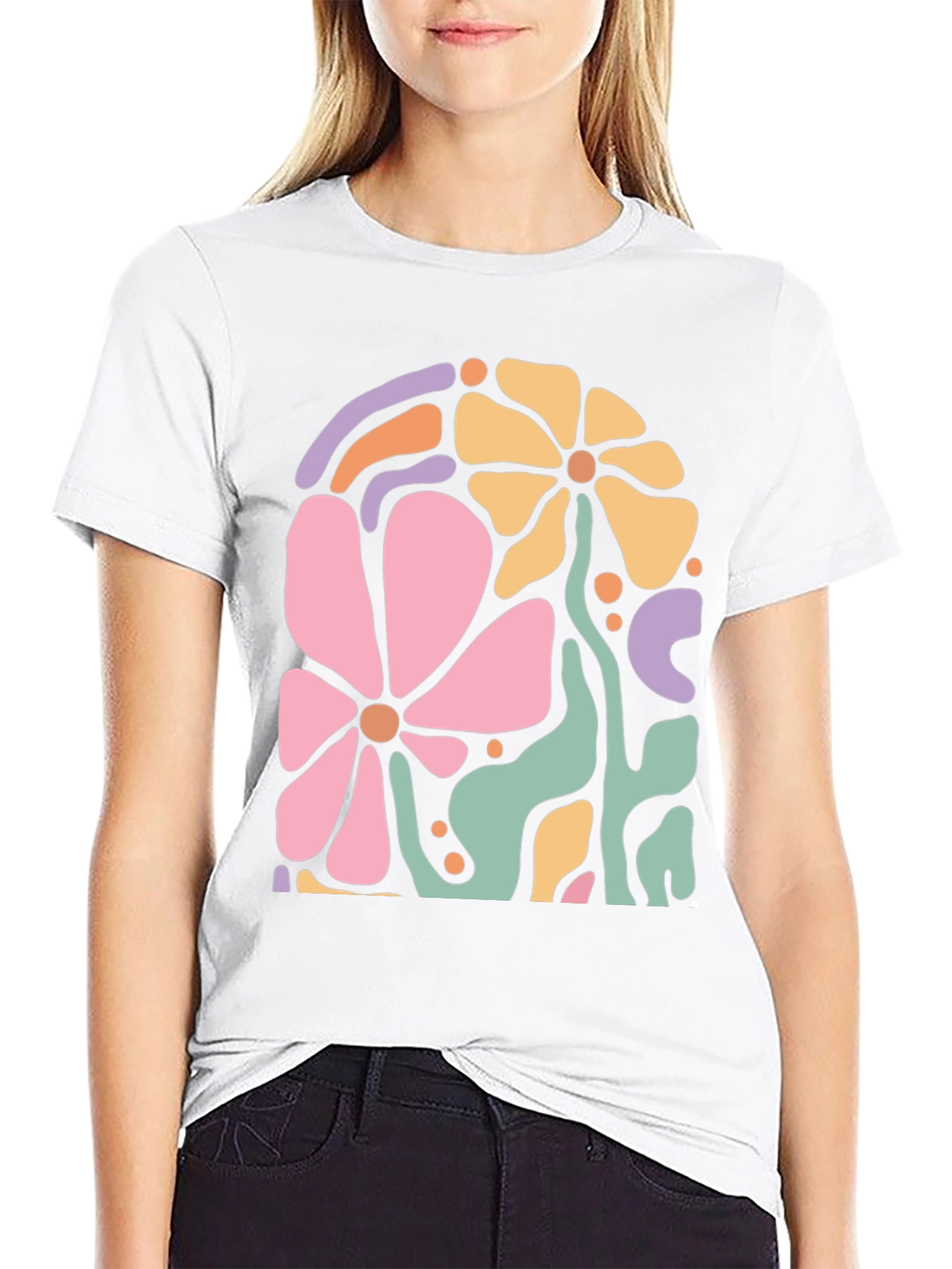 Retro Floral Graphic Tee - Stylish Comfort