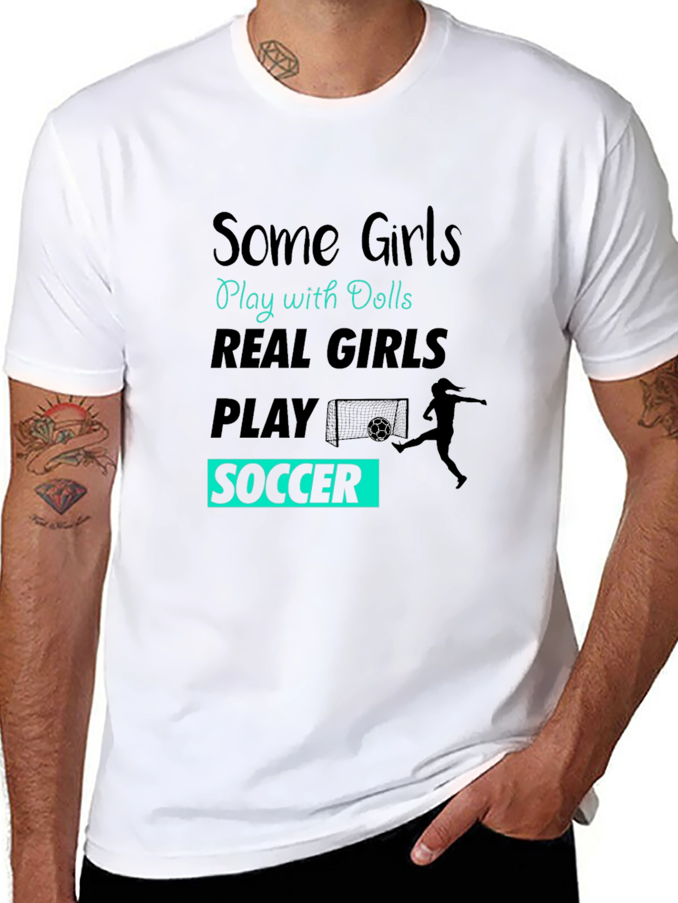 Real Girls Play Soccer Graphic T-Shirt