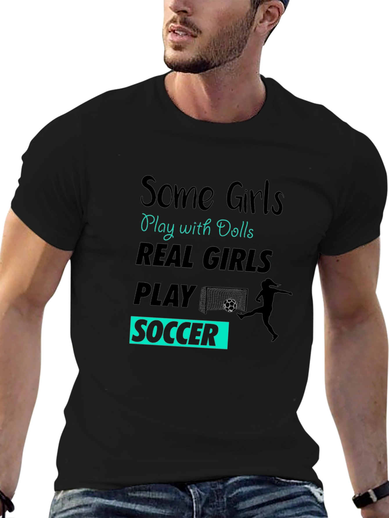 Real Girls Play Soccer Graphic T-Shirt