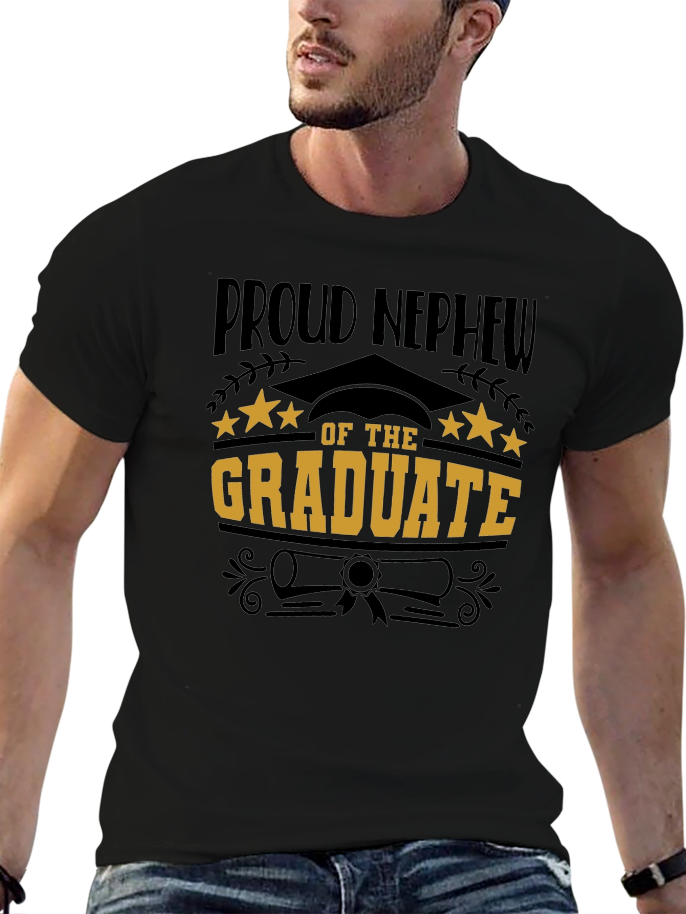 Proud Nephew of the Graduate Black T-Shirt