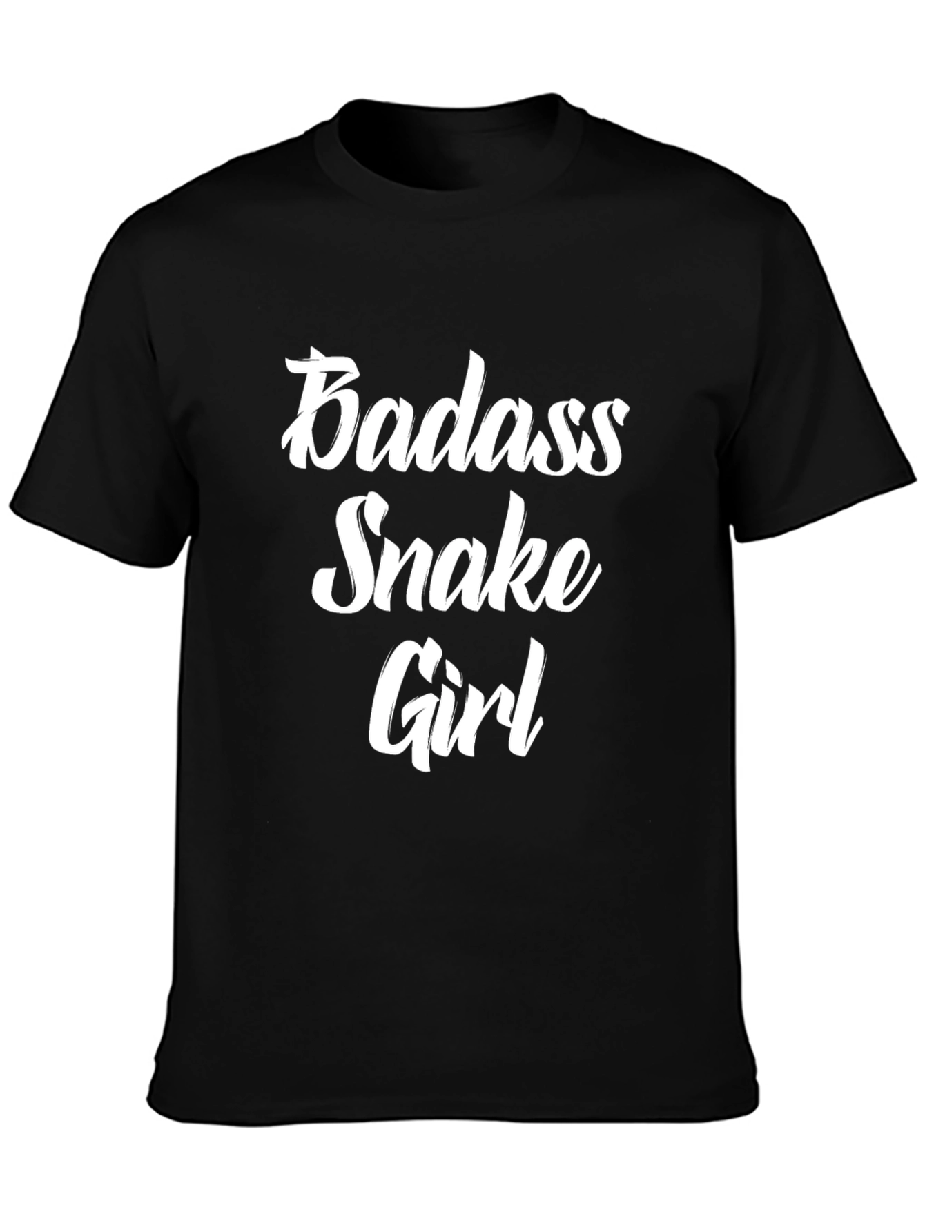 Badass Snake Girl Graphic Tee - Trendy Black T-Shirt